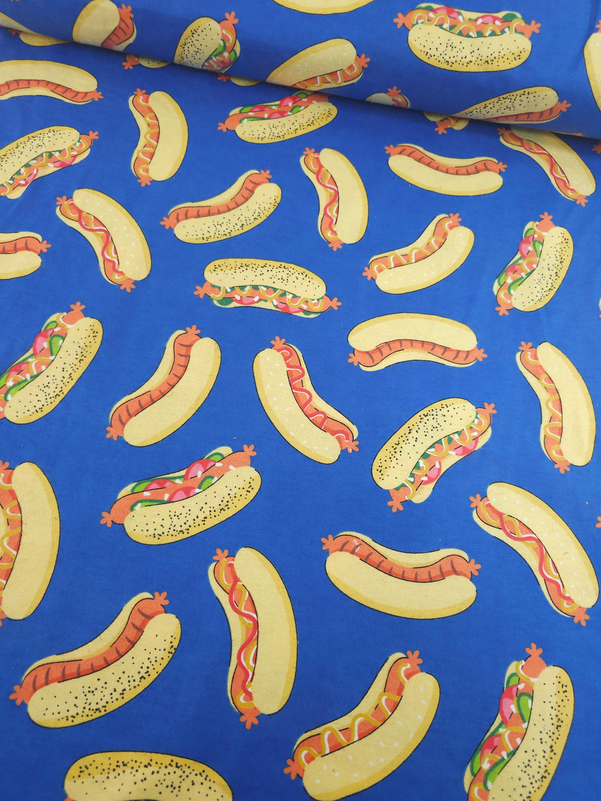 Tossed Hotdogs Lightweight Flannel Cotton