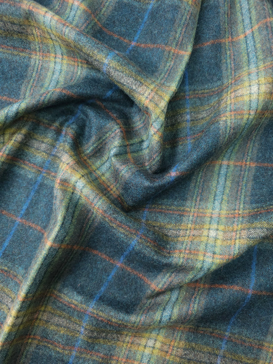 Green/Blue Tartan Wool Suiting