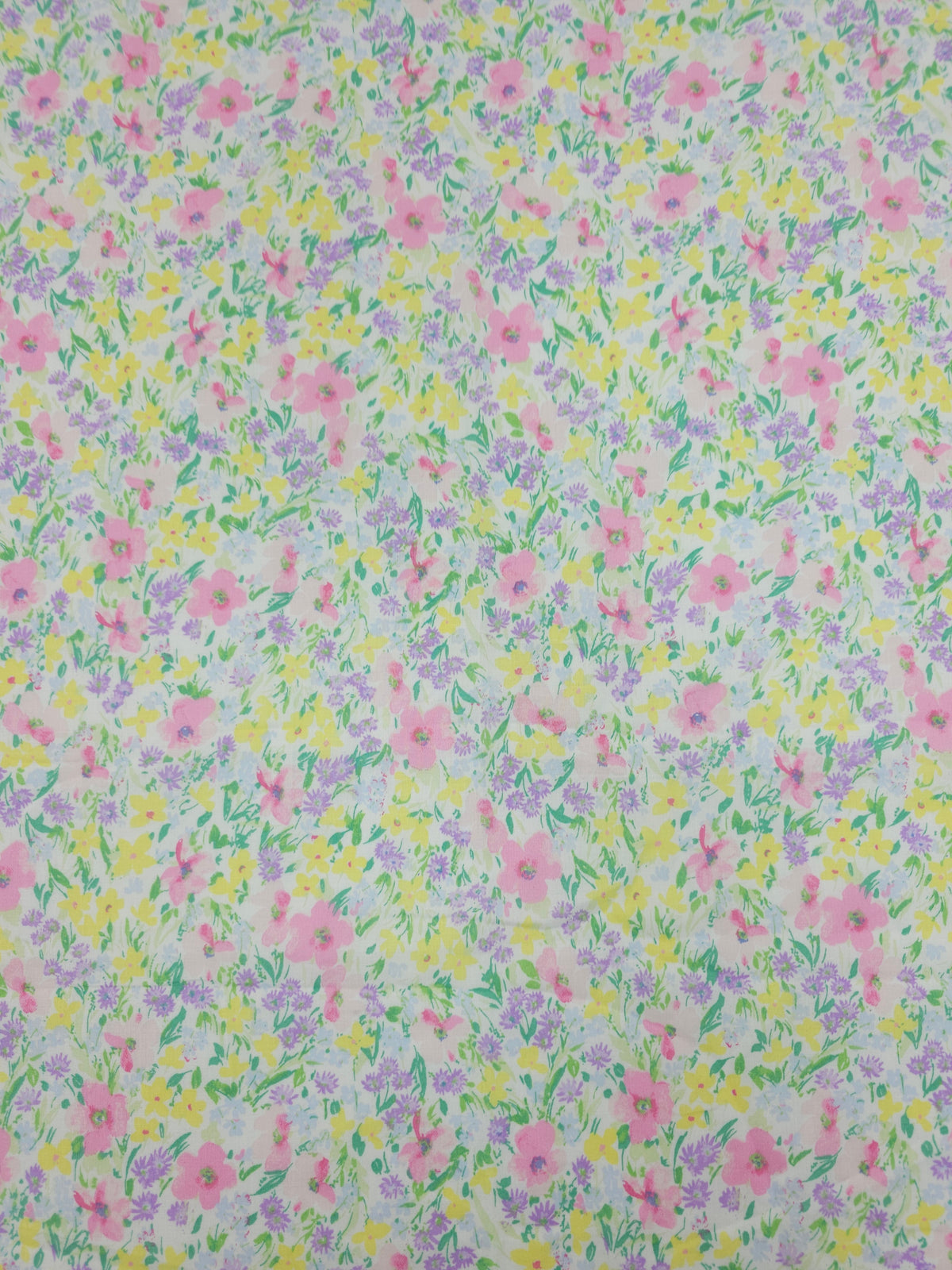 Pastel Floral Garden Bloom Lightweight Cotton