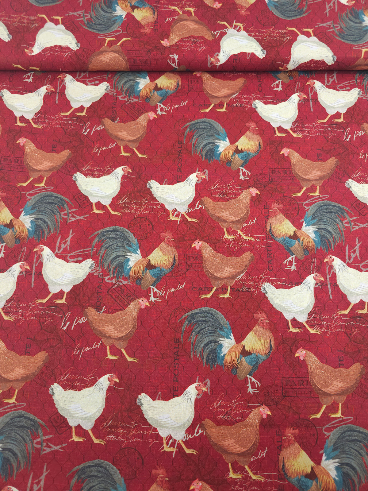 Burgundy Le Poulet 100% Cotton