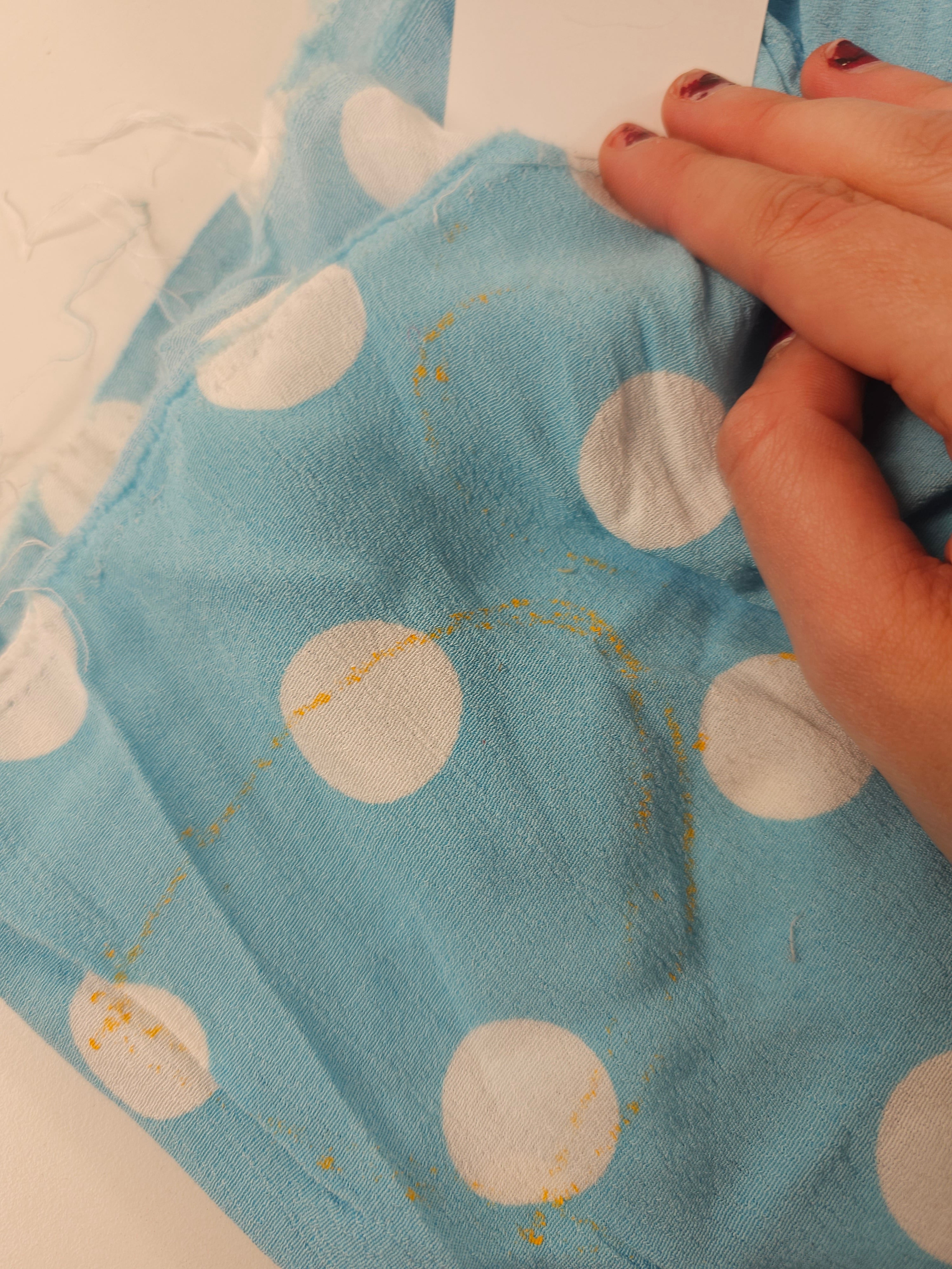 Sky blue polka Viscose- 1.7m piece