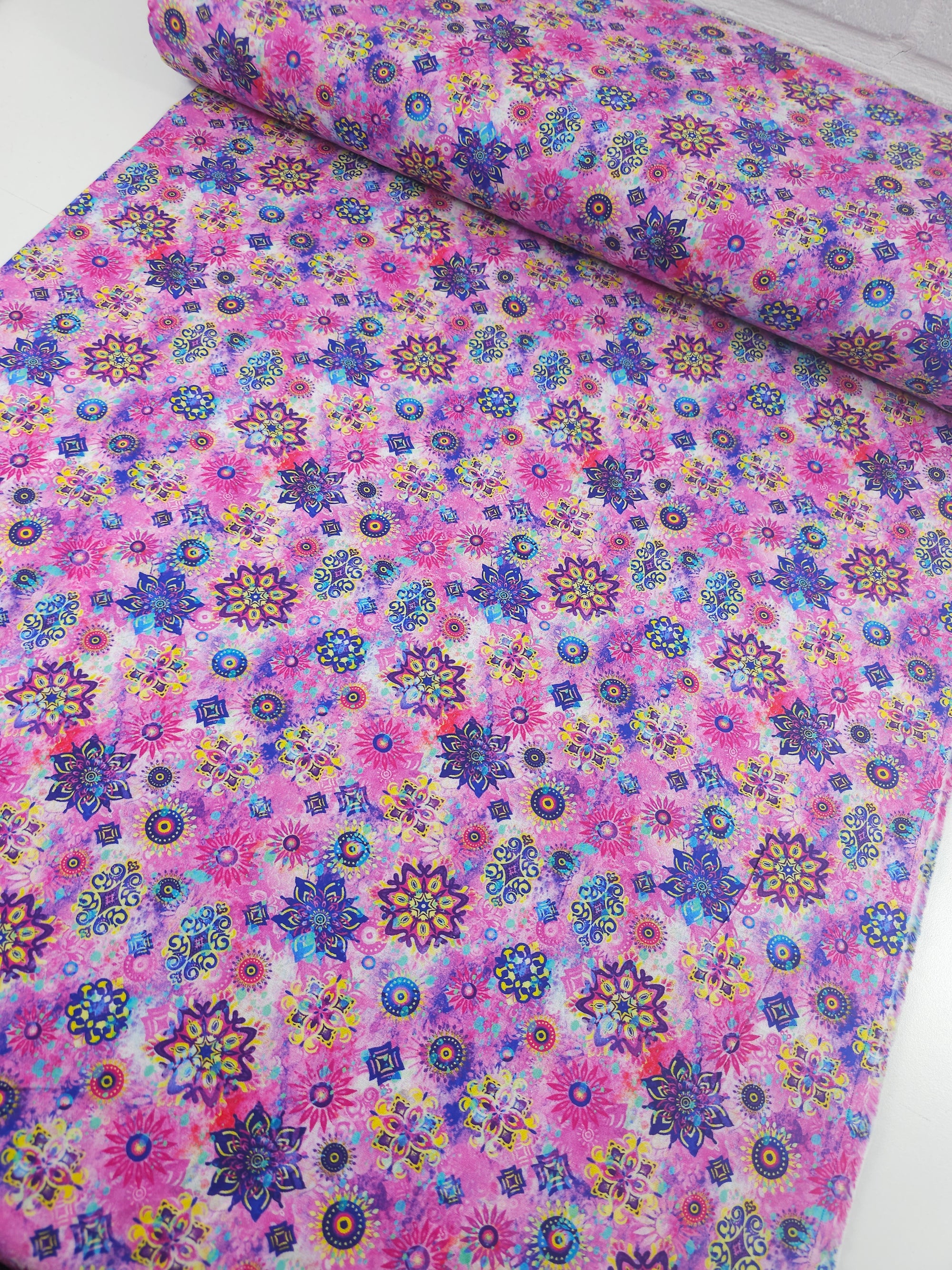 Pink/Purple Kaleidoscope Fantasia 100% Cotton