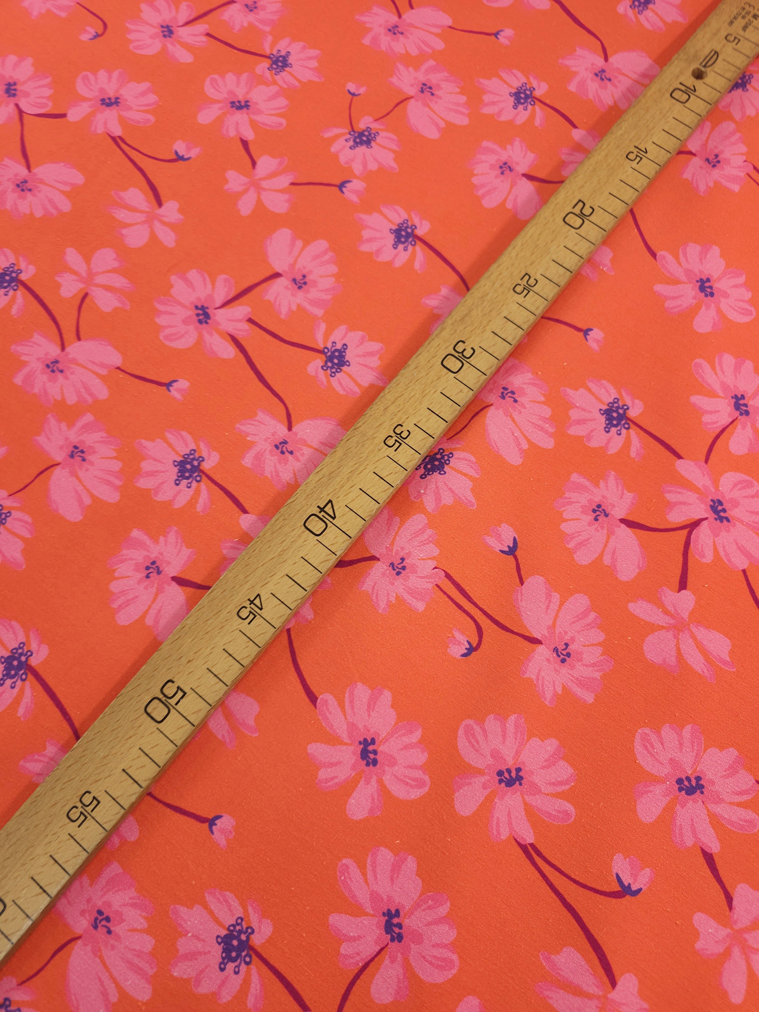 Blood Orange/Pink Cotton Stretch