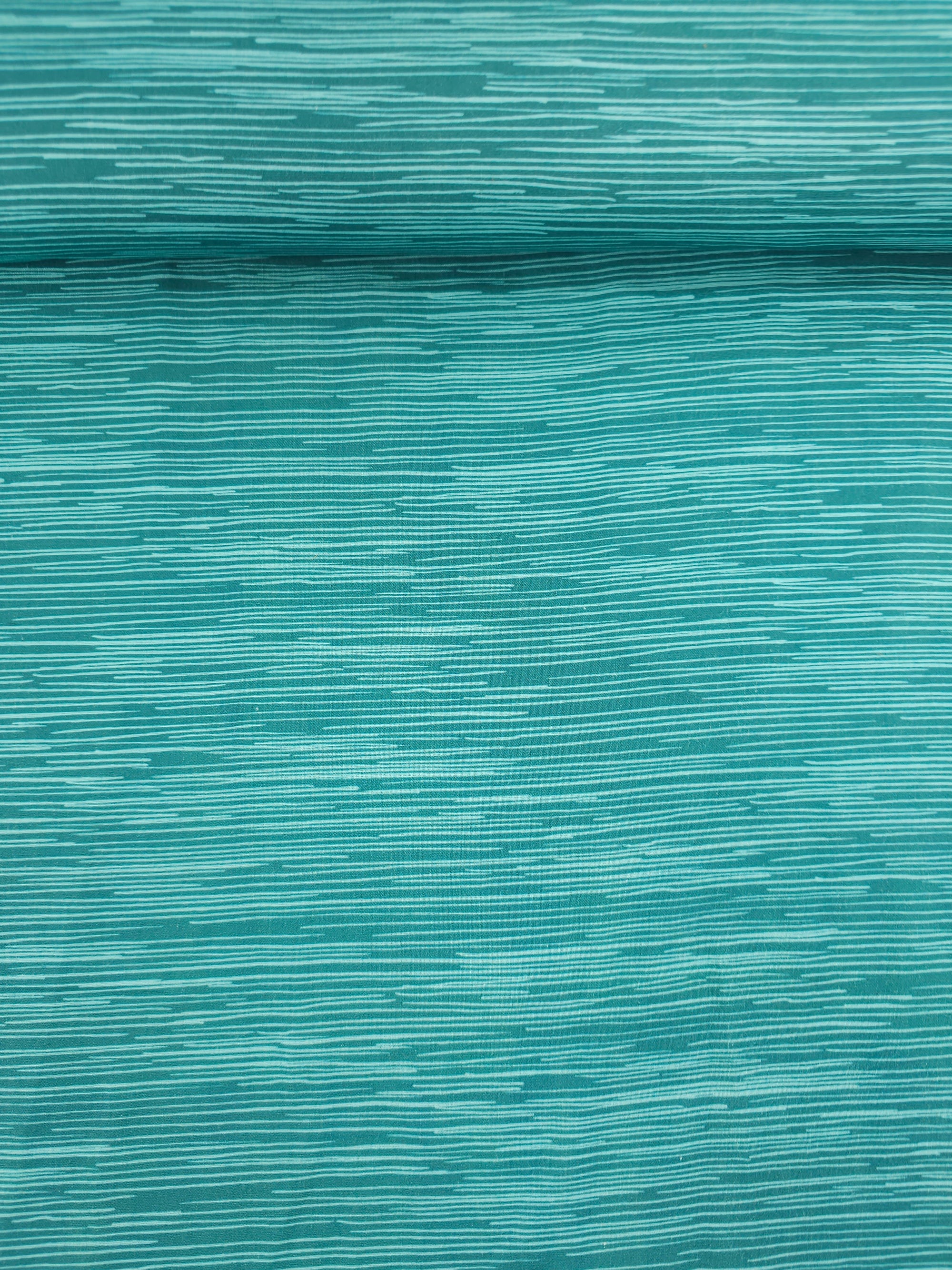 Mint/Teal Abstract Lines 100% Cotton