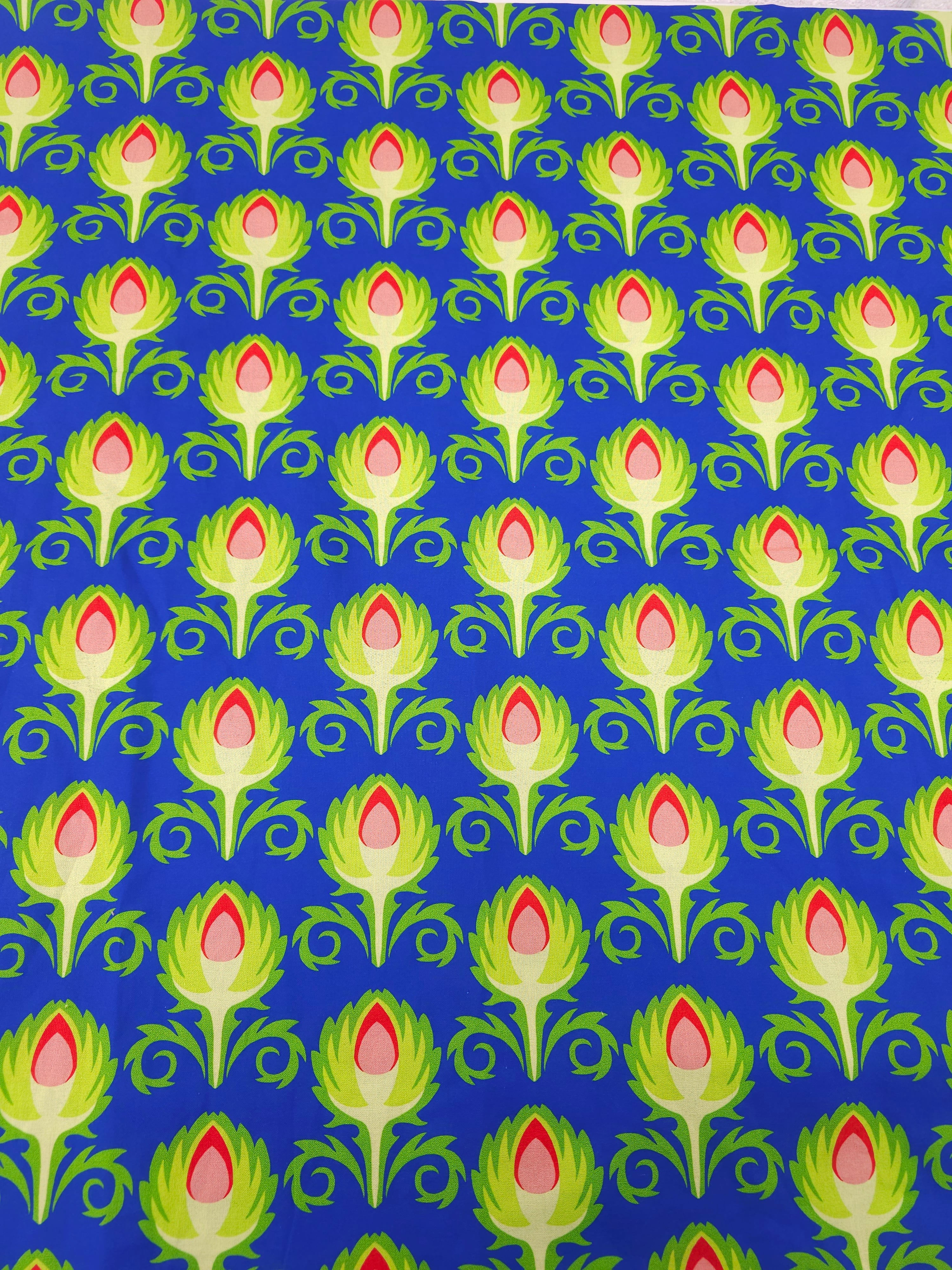 Blue artichoke Cotton- 1.5m piece