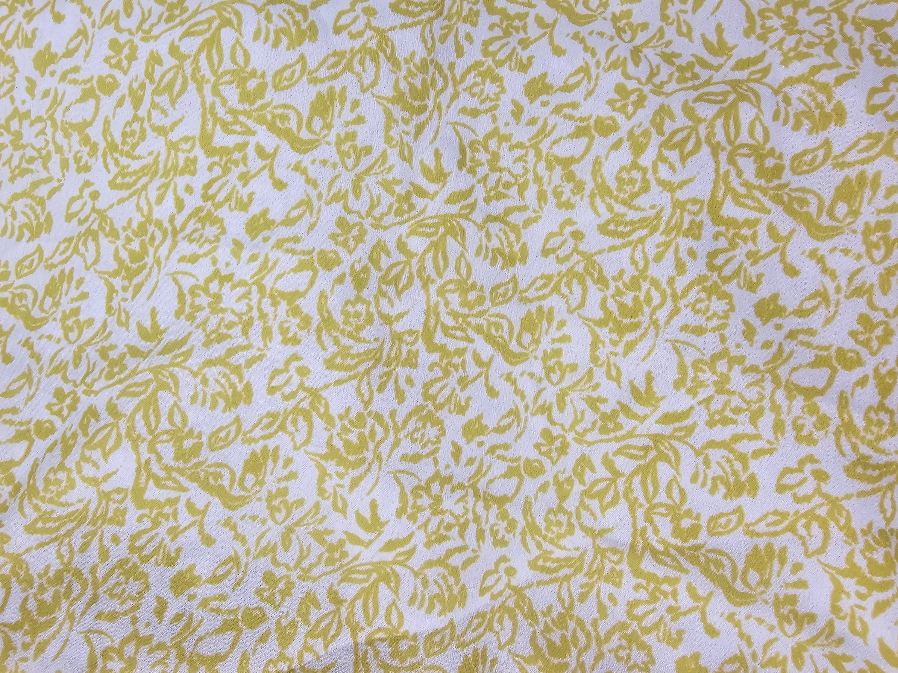 Golden floral Crepe- 1.9m piece