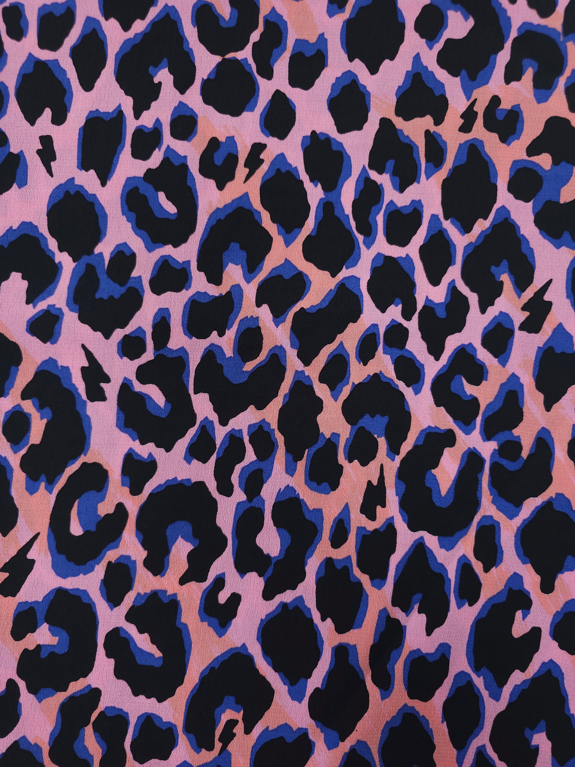 Pink/Blue Abstract Leopard Viscose Crepe *SCAMP & DUDE*