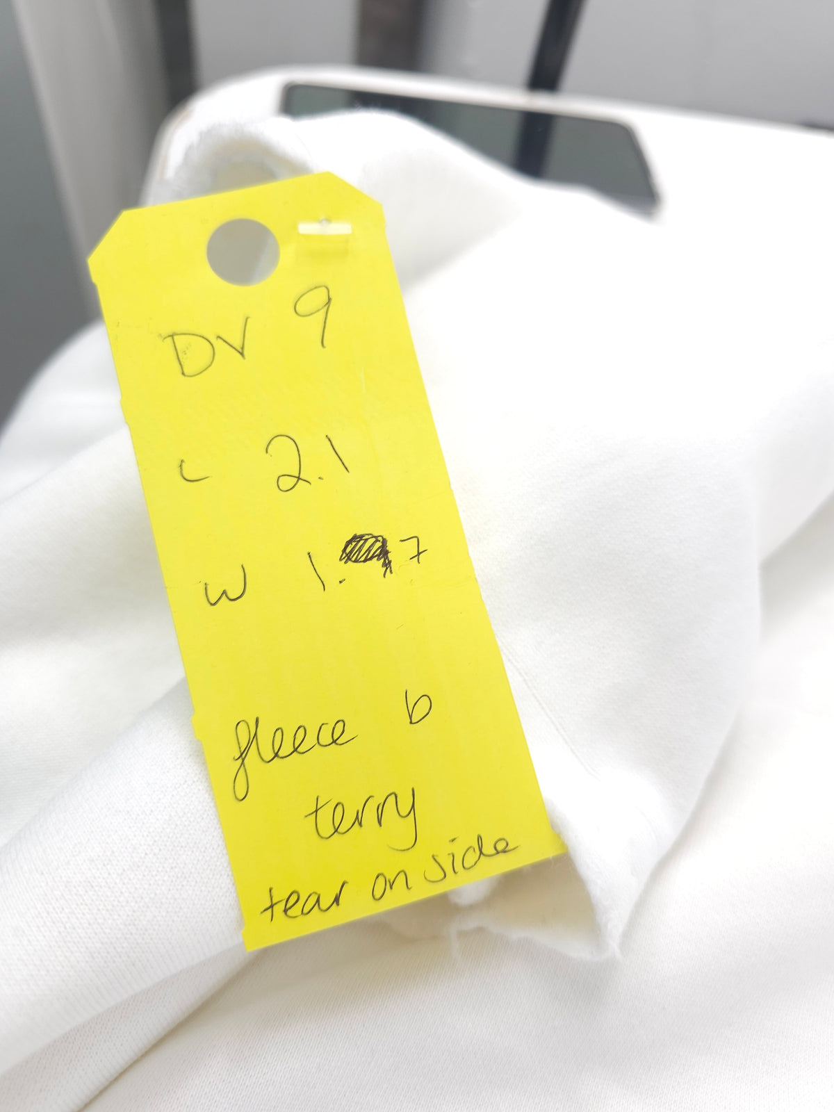 White Fleece back Terry- 2.1m piece