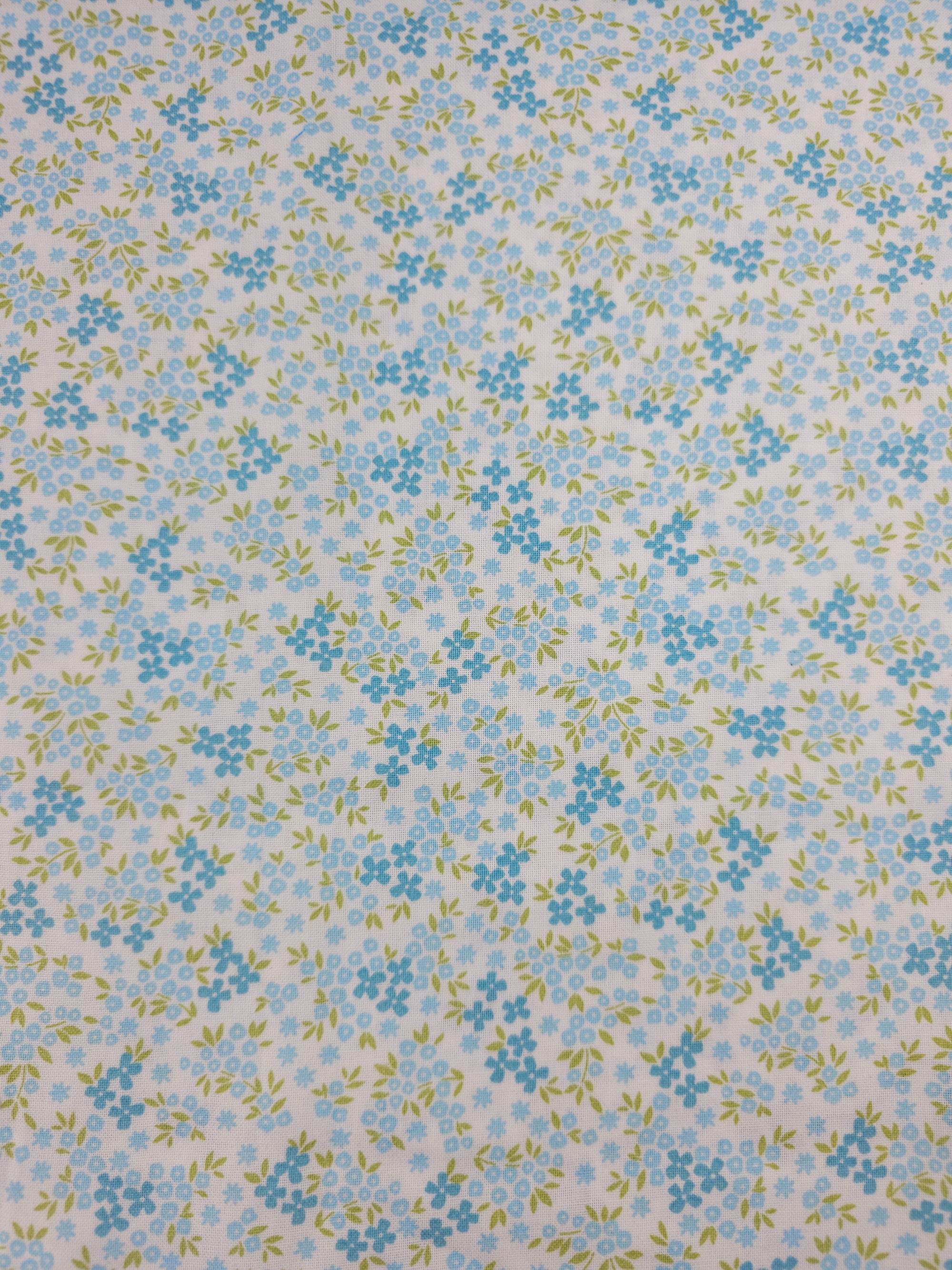 Ditsy Baby Blue Floral Party 100% Cotton