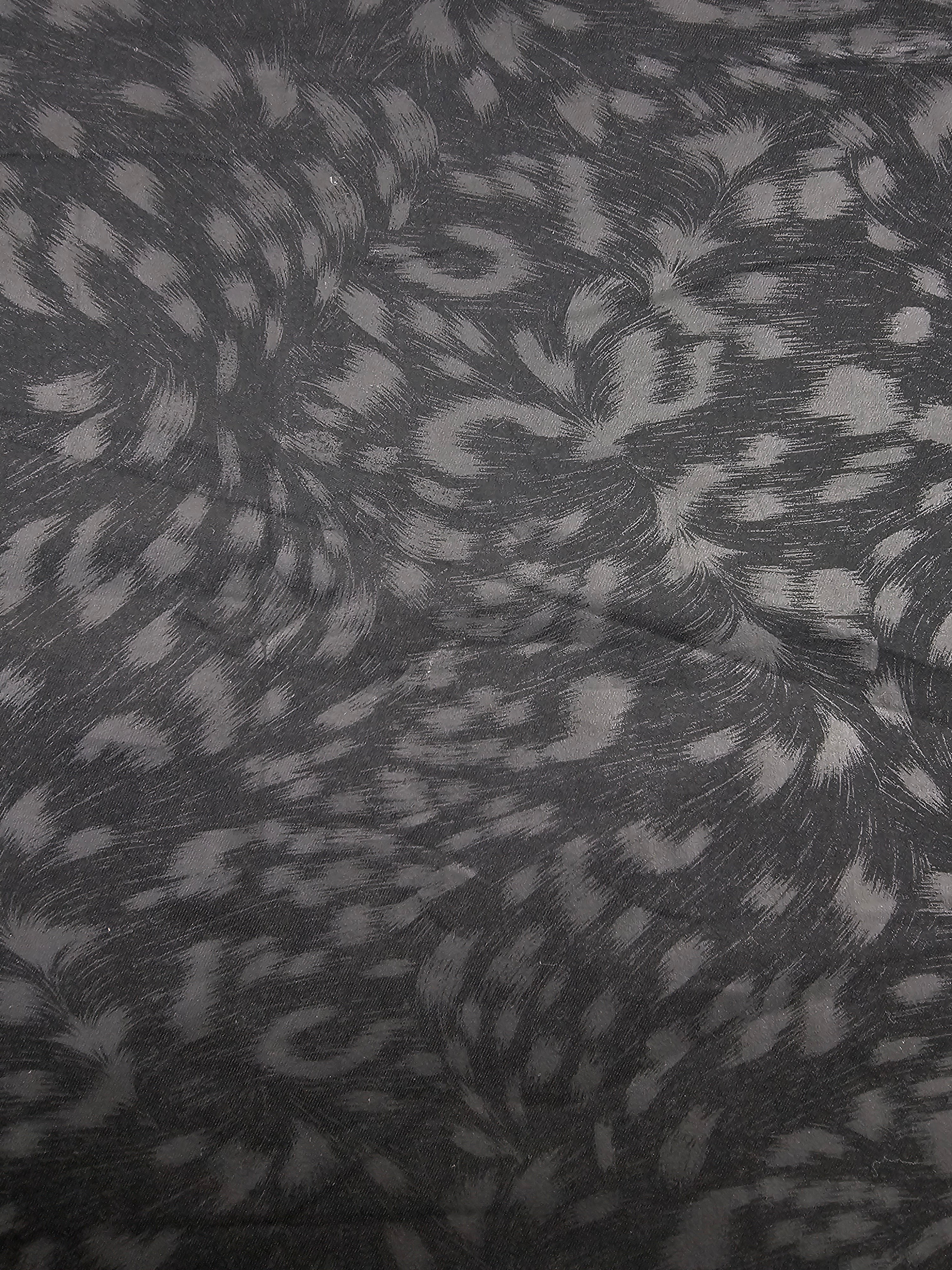 Black Animal Print Sateen - 2m Piece