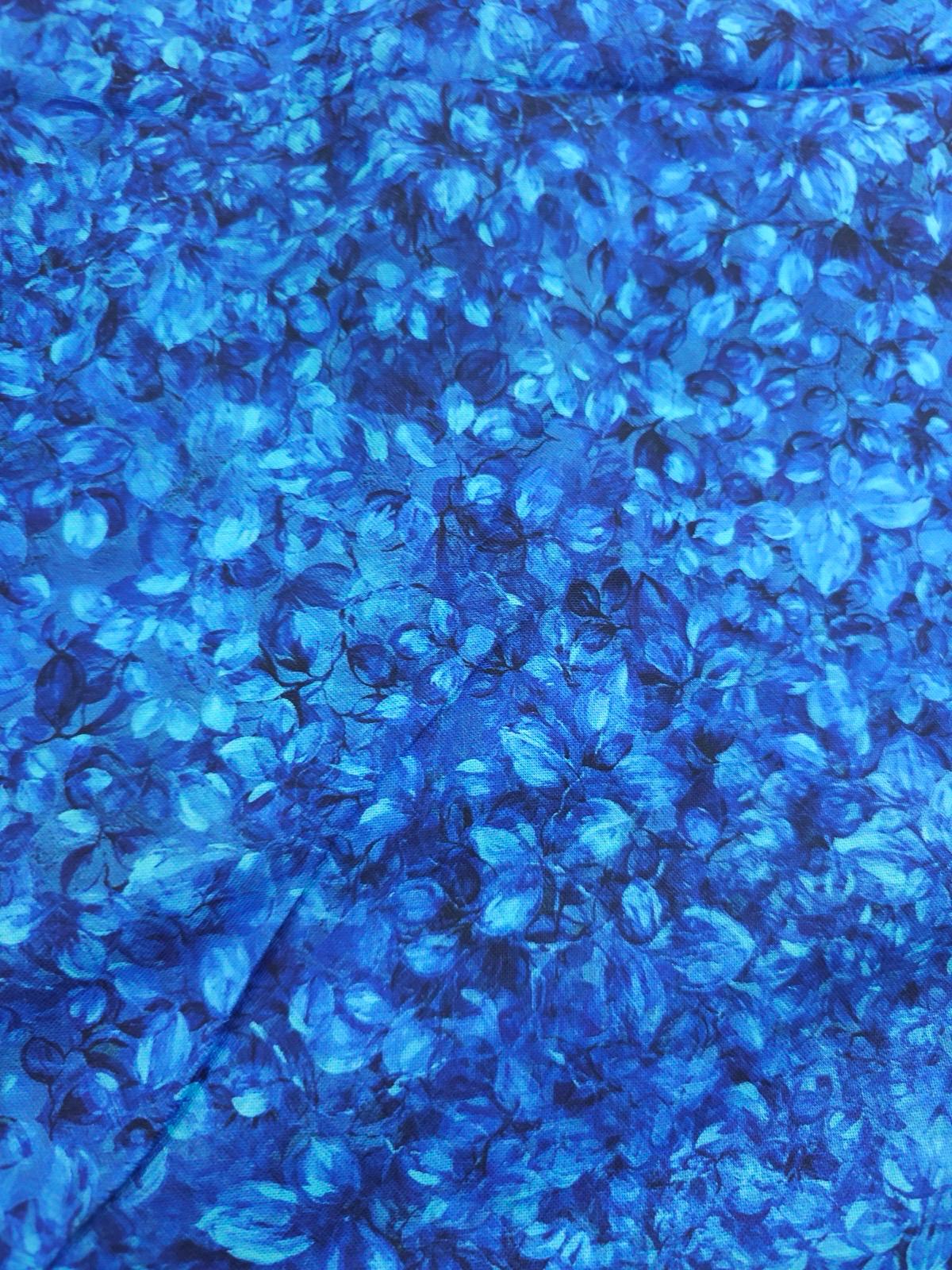 Blue Petals Cotton -  2.1m Piece