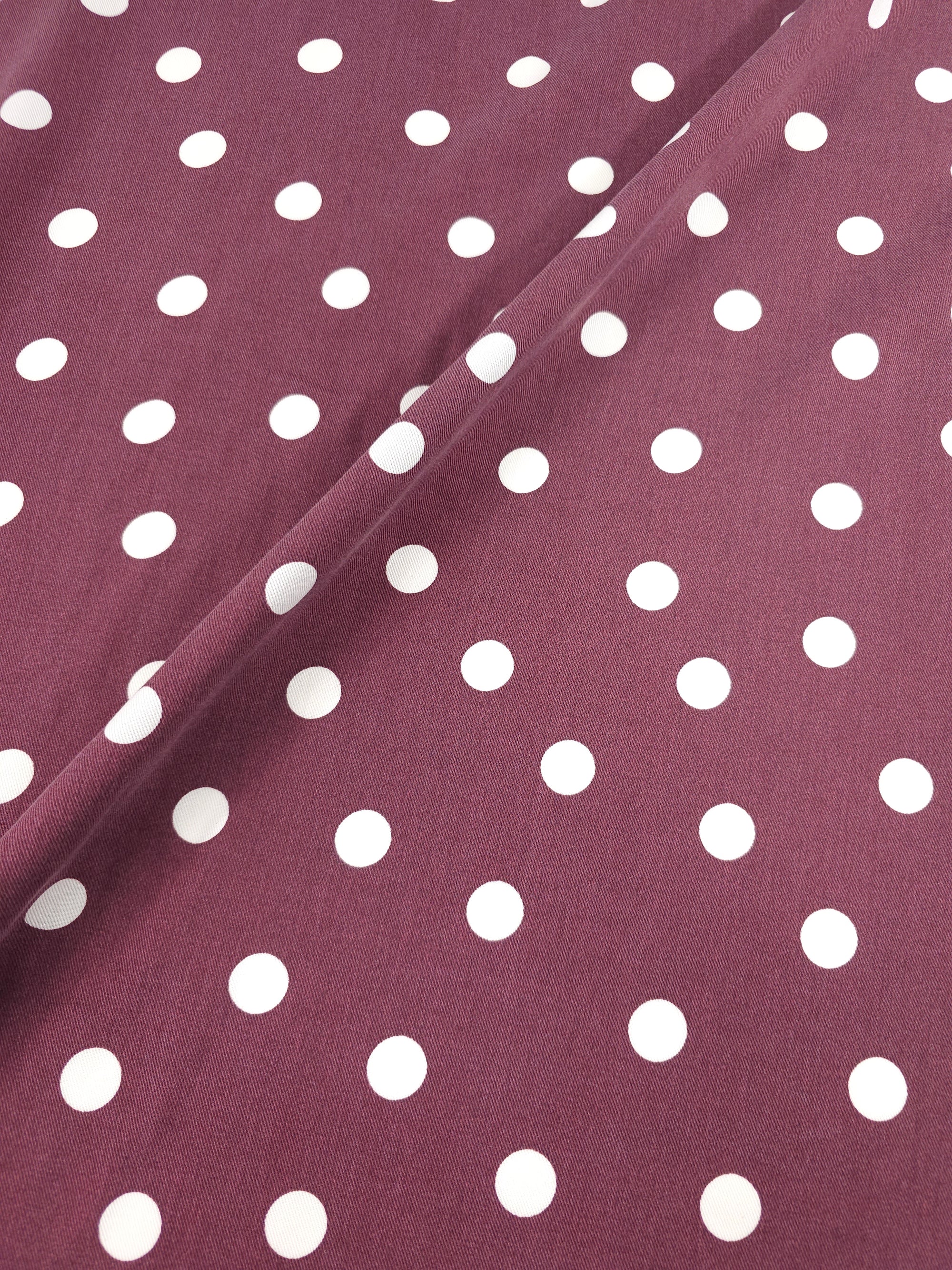 Grape Polka Spot Tencel Viscose