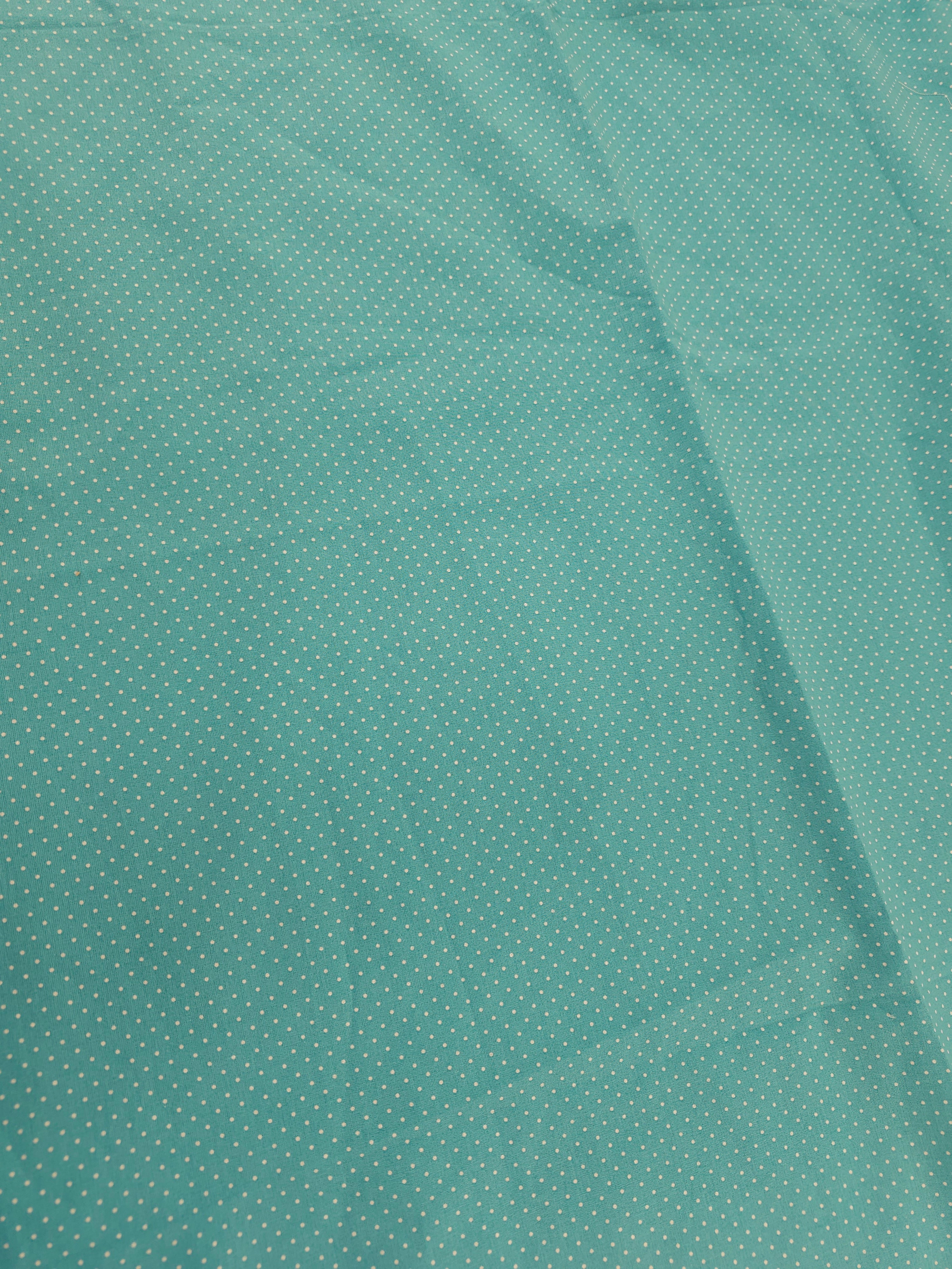 Cyan little dotted Cotton- 1.8m piece