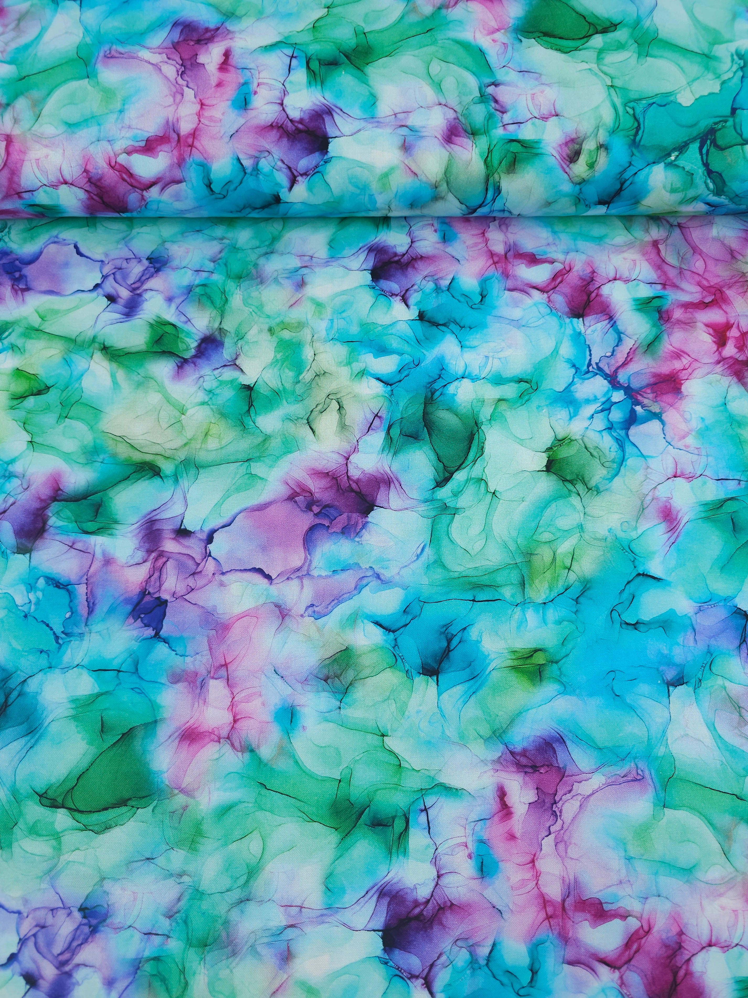 Mermaid Watercolour Diffusion 100% Cotton 106” *EXTRA WIDE*
