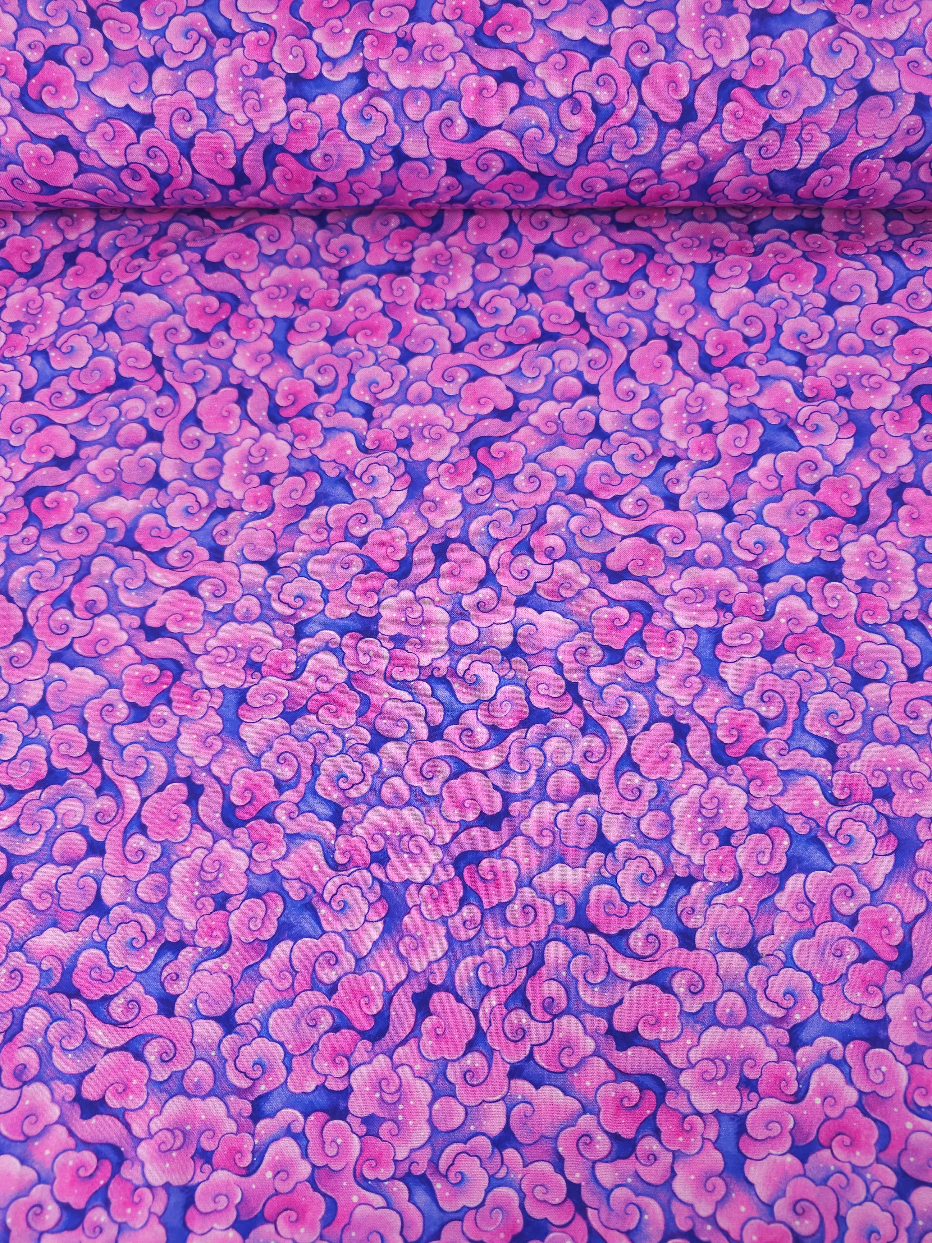 Purple/Pink Swirling Clouds 100% Cotton