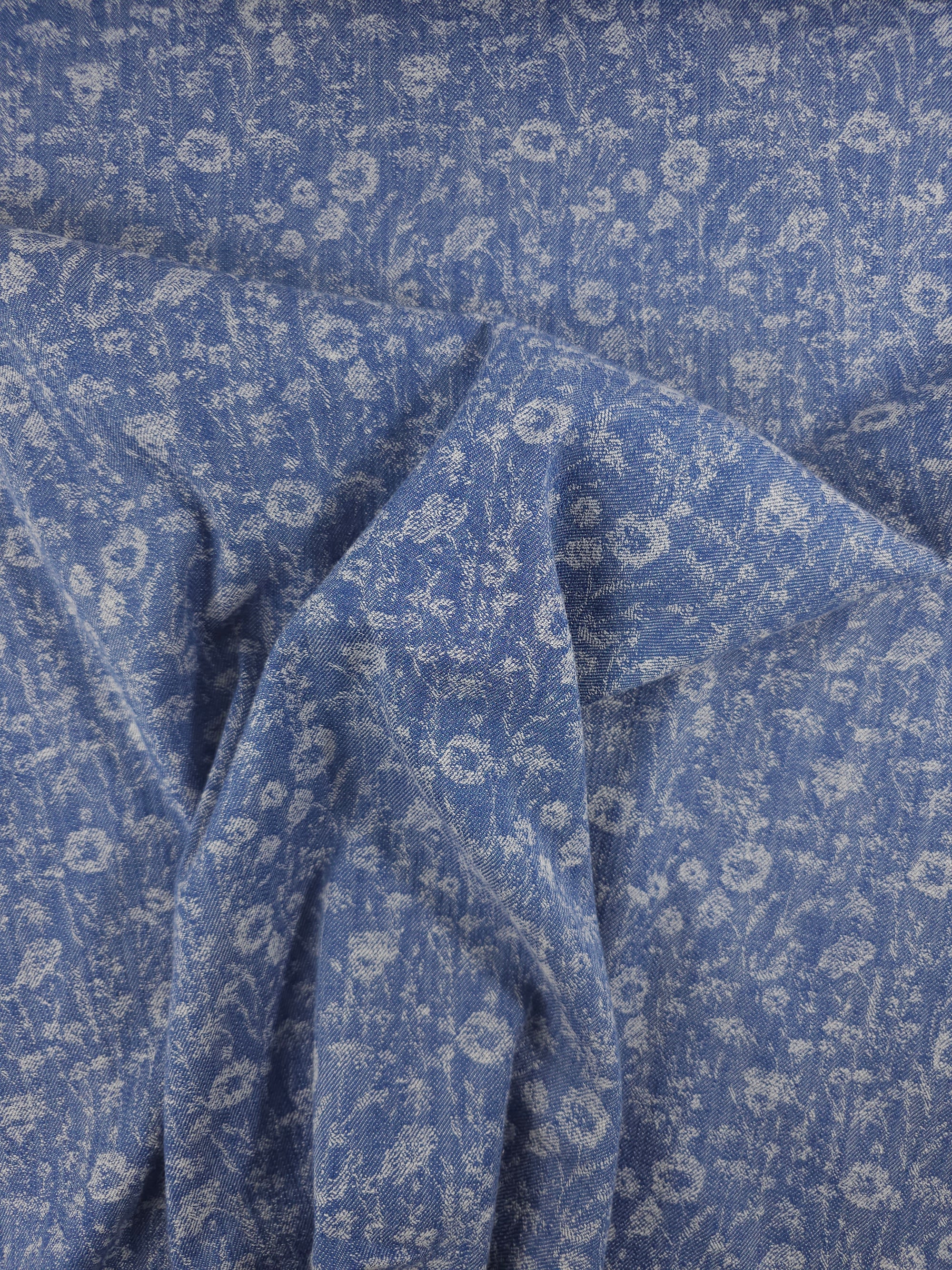Floral Jacquard Cotton Mix Chambray