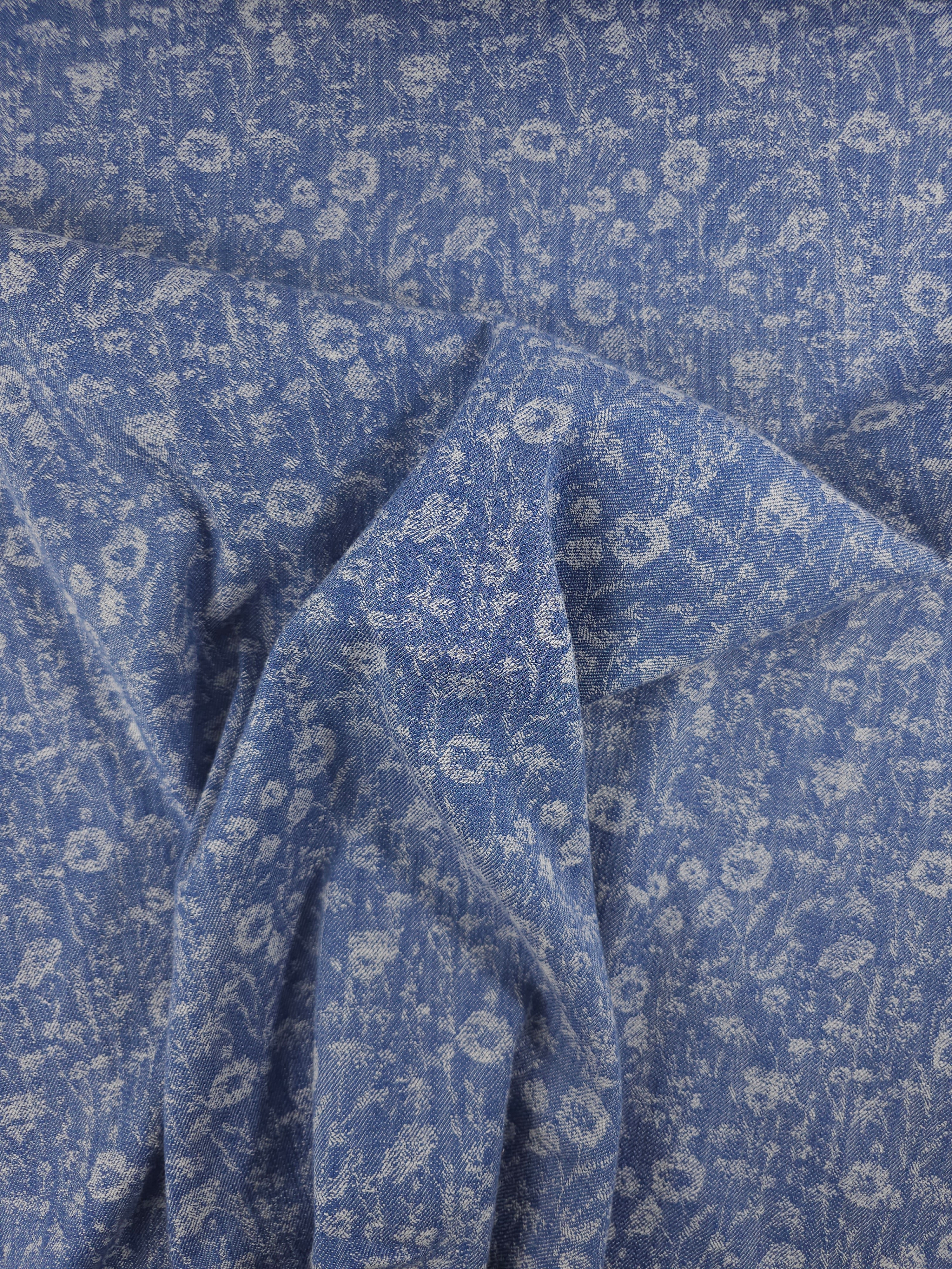 Floral Jacquard Cotton Mix Chambray