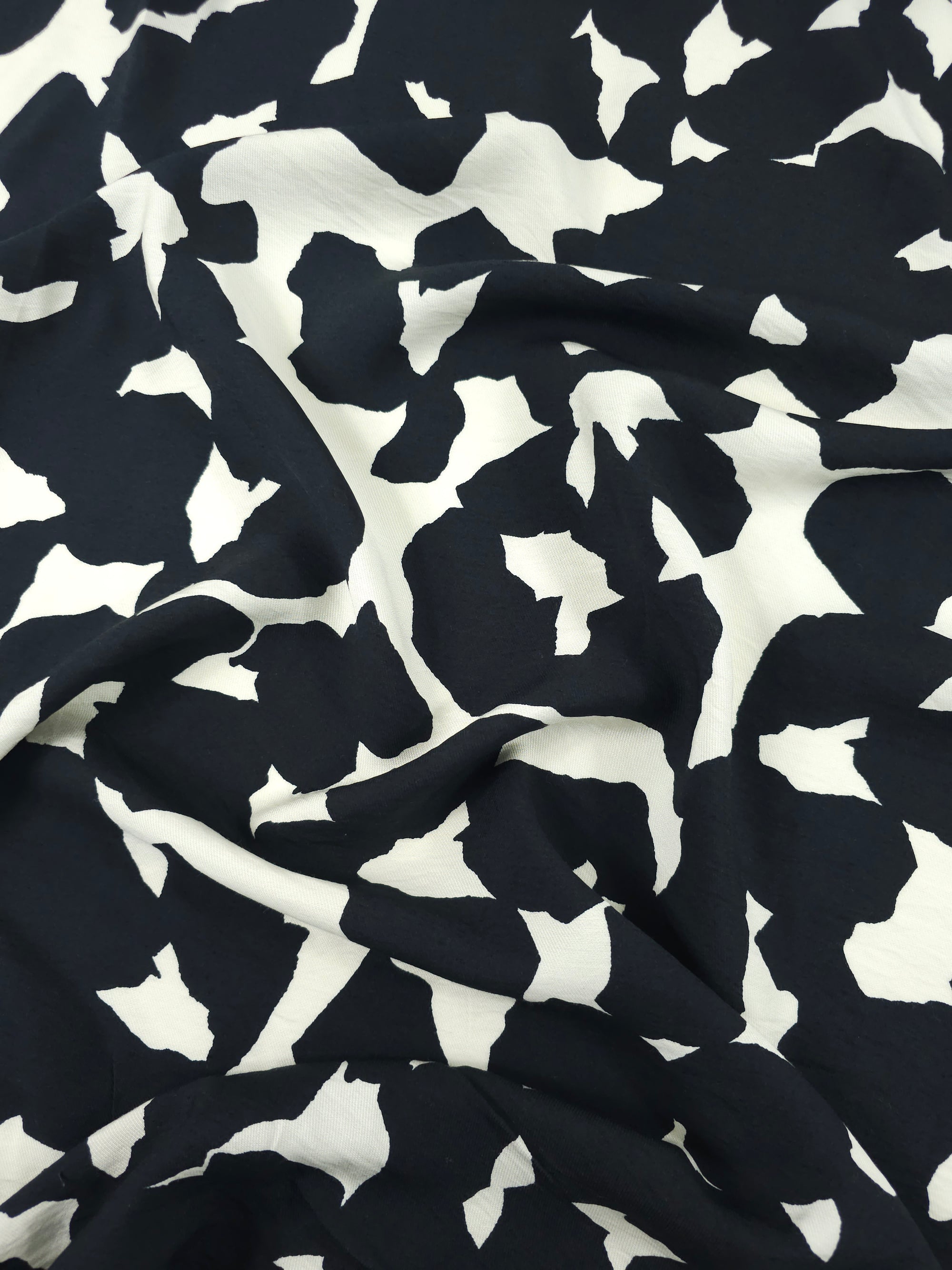 Black/Ivory Cream Abstract Modal Viscose