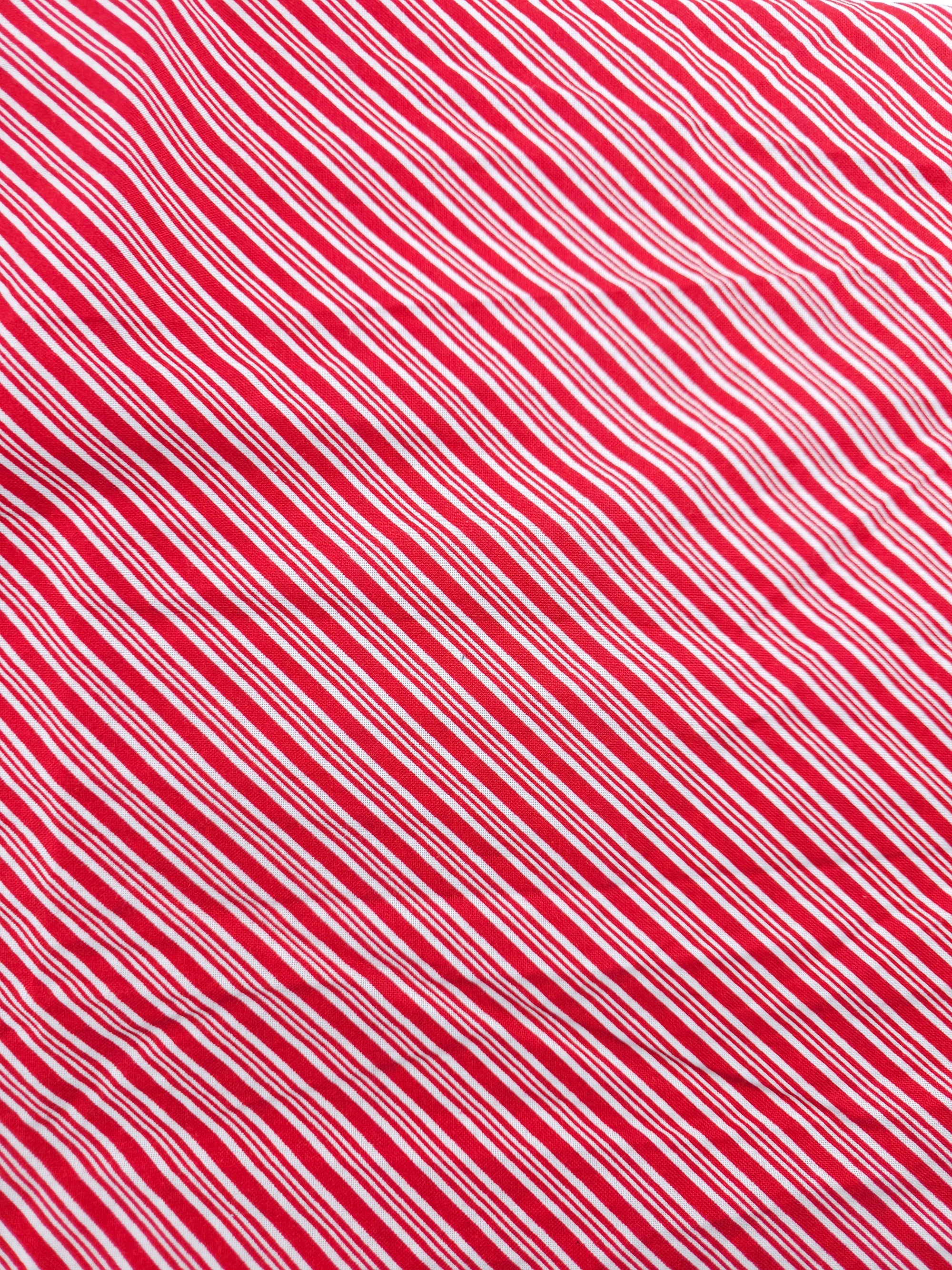 Red Candy Cane Stripe Cotton - 1.85m Piece