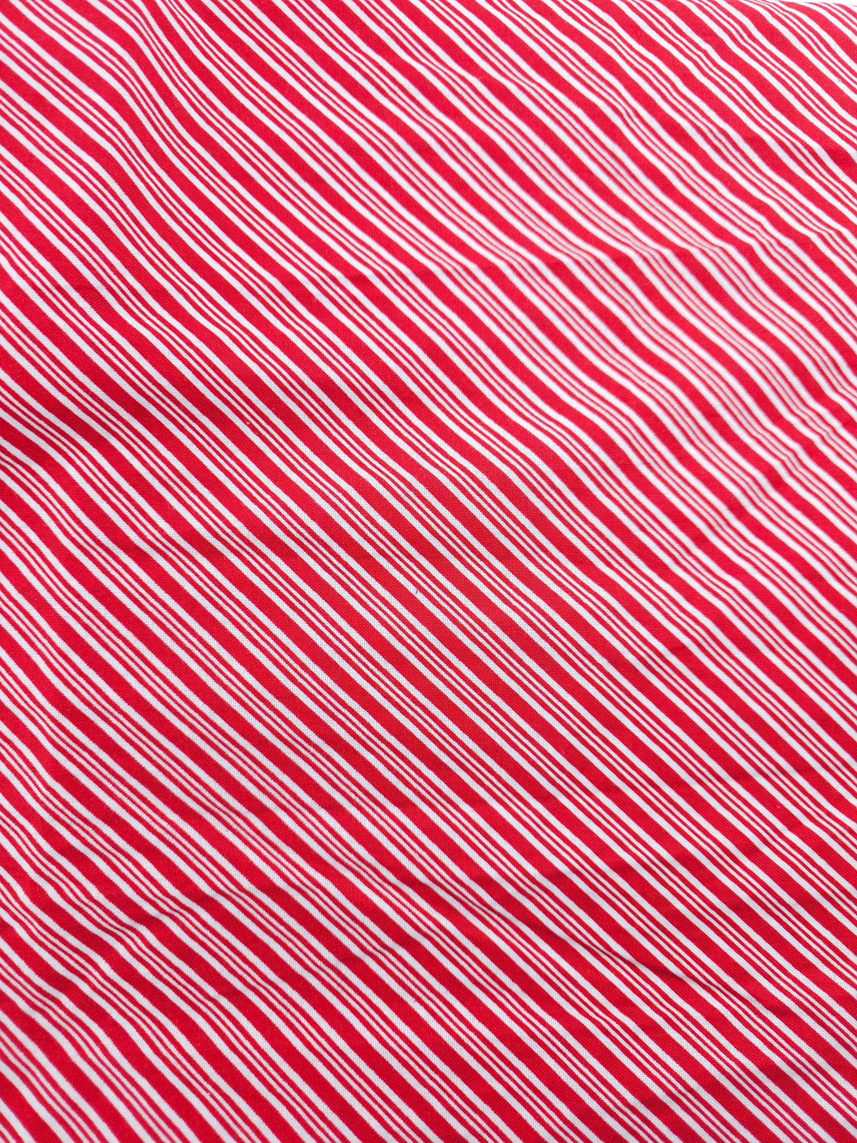 Red Candy Cane Stripe Cotton - 1.85m Piece
