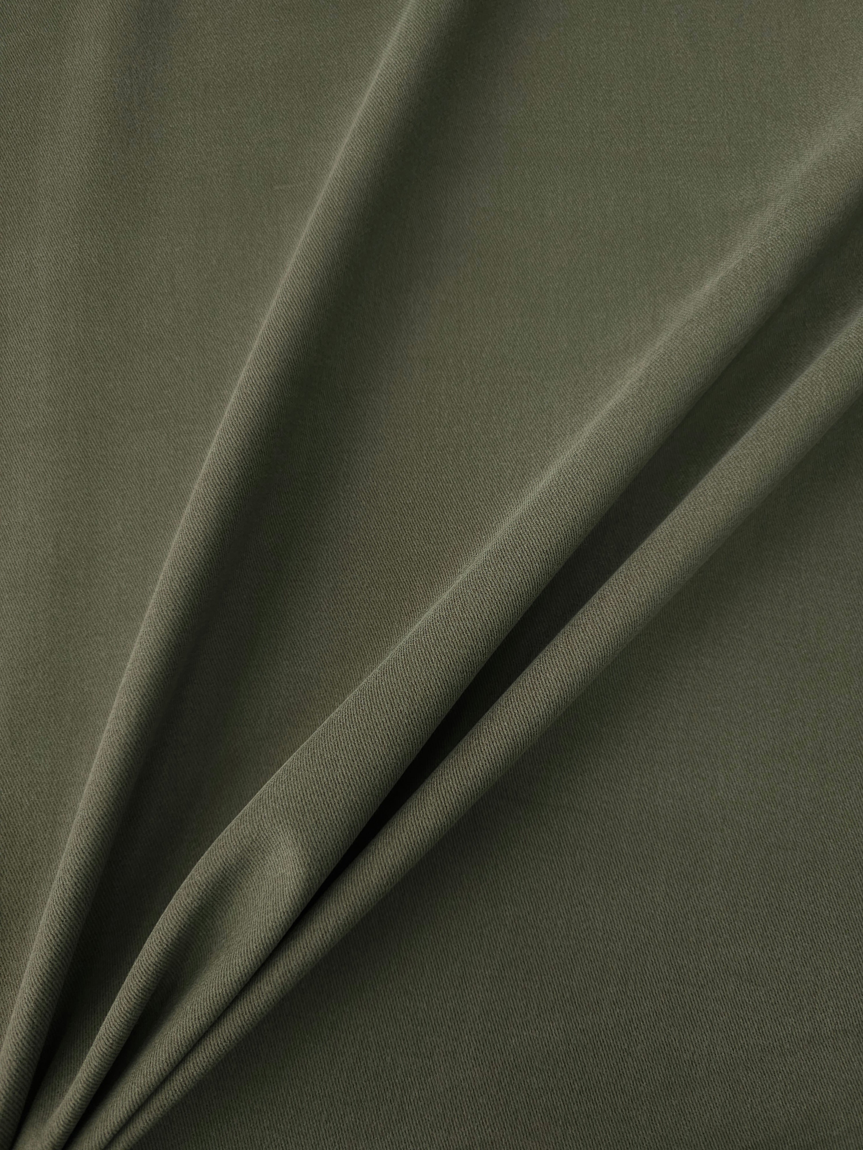 Khaki Brushed Cotton Twill