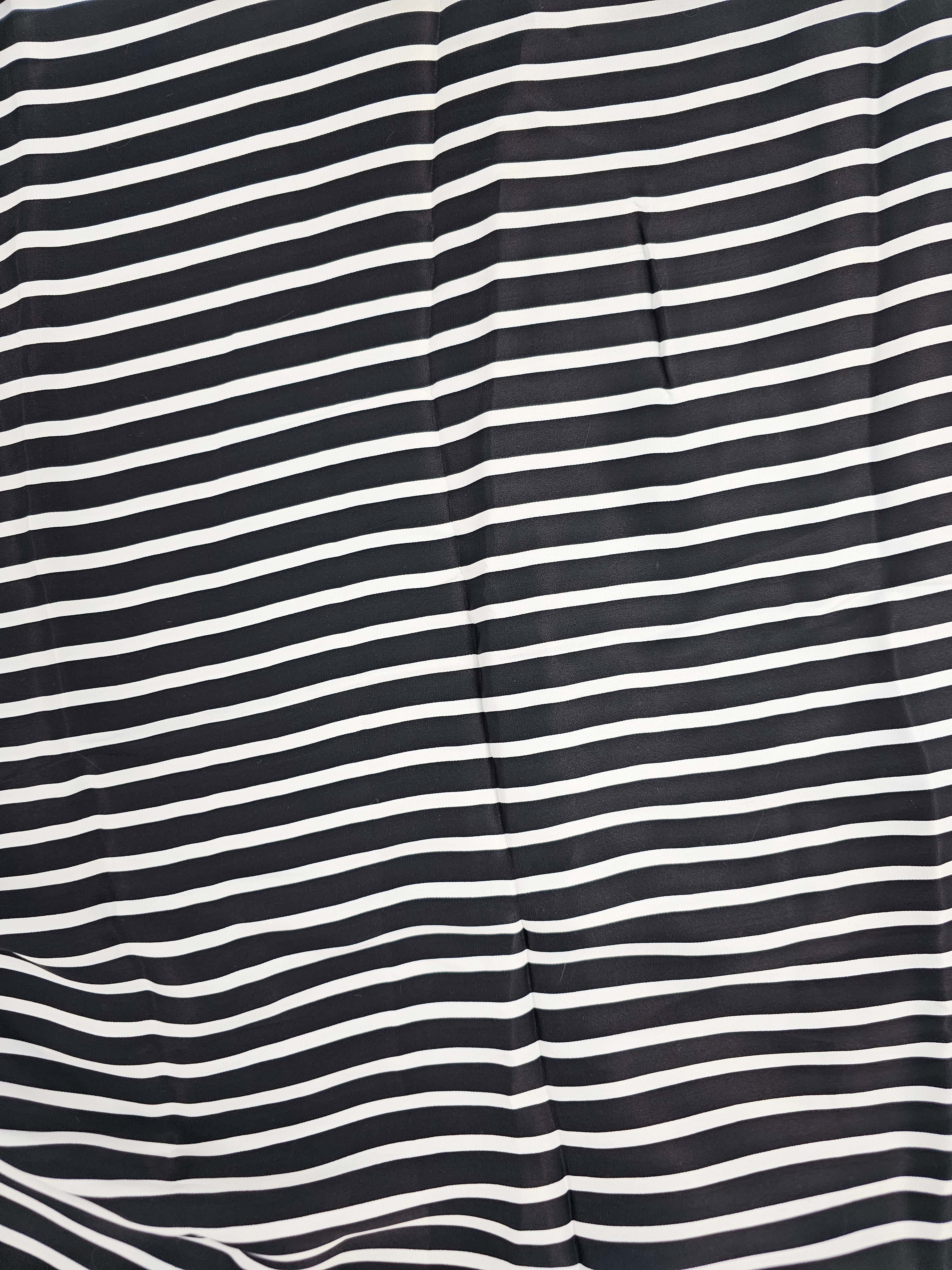 Black/White Striped Poly Satin - 3.6m Piece