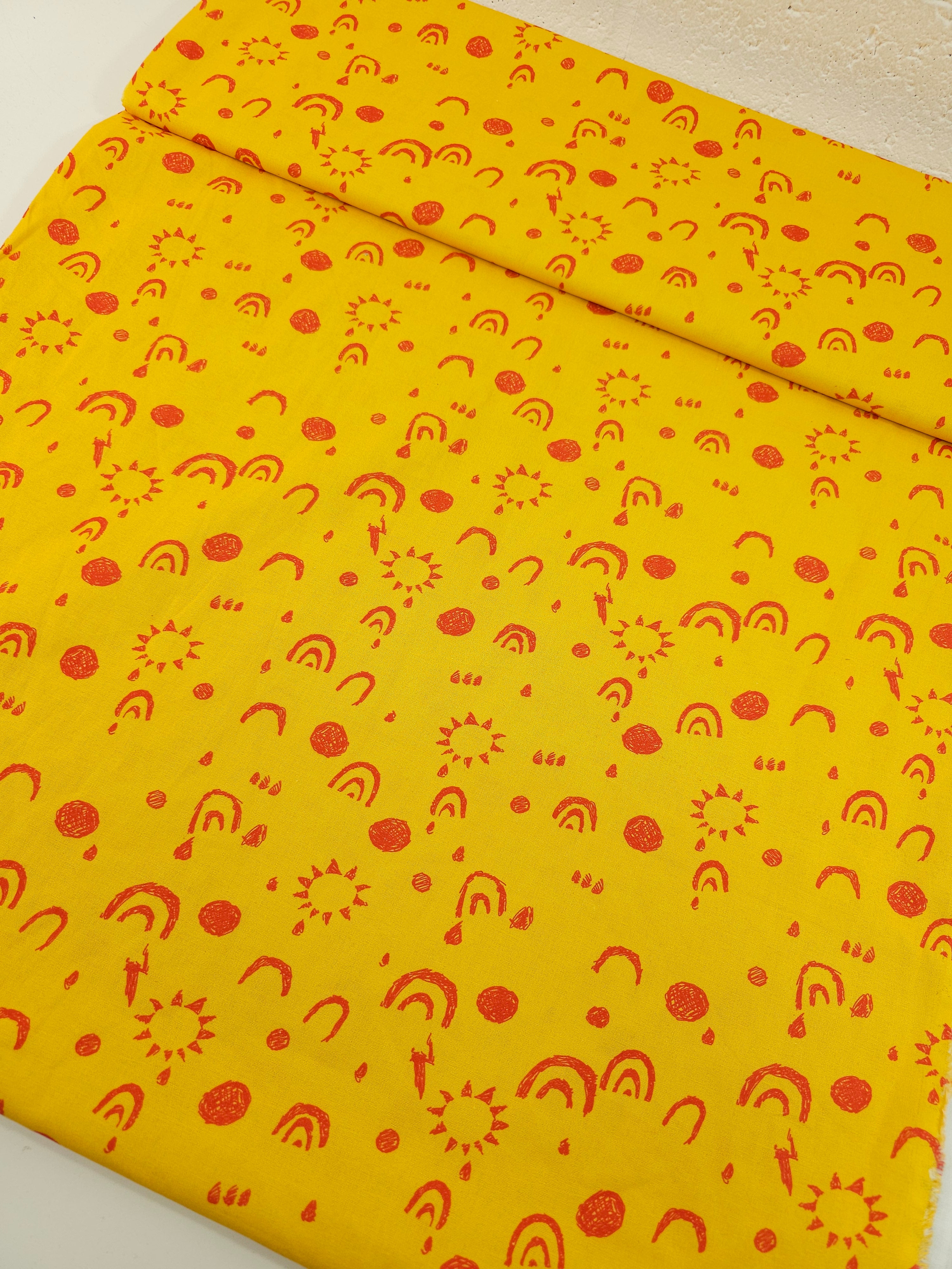 Marigold/Red Rainbow Sunshine 100% Cotton - Joann