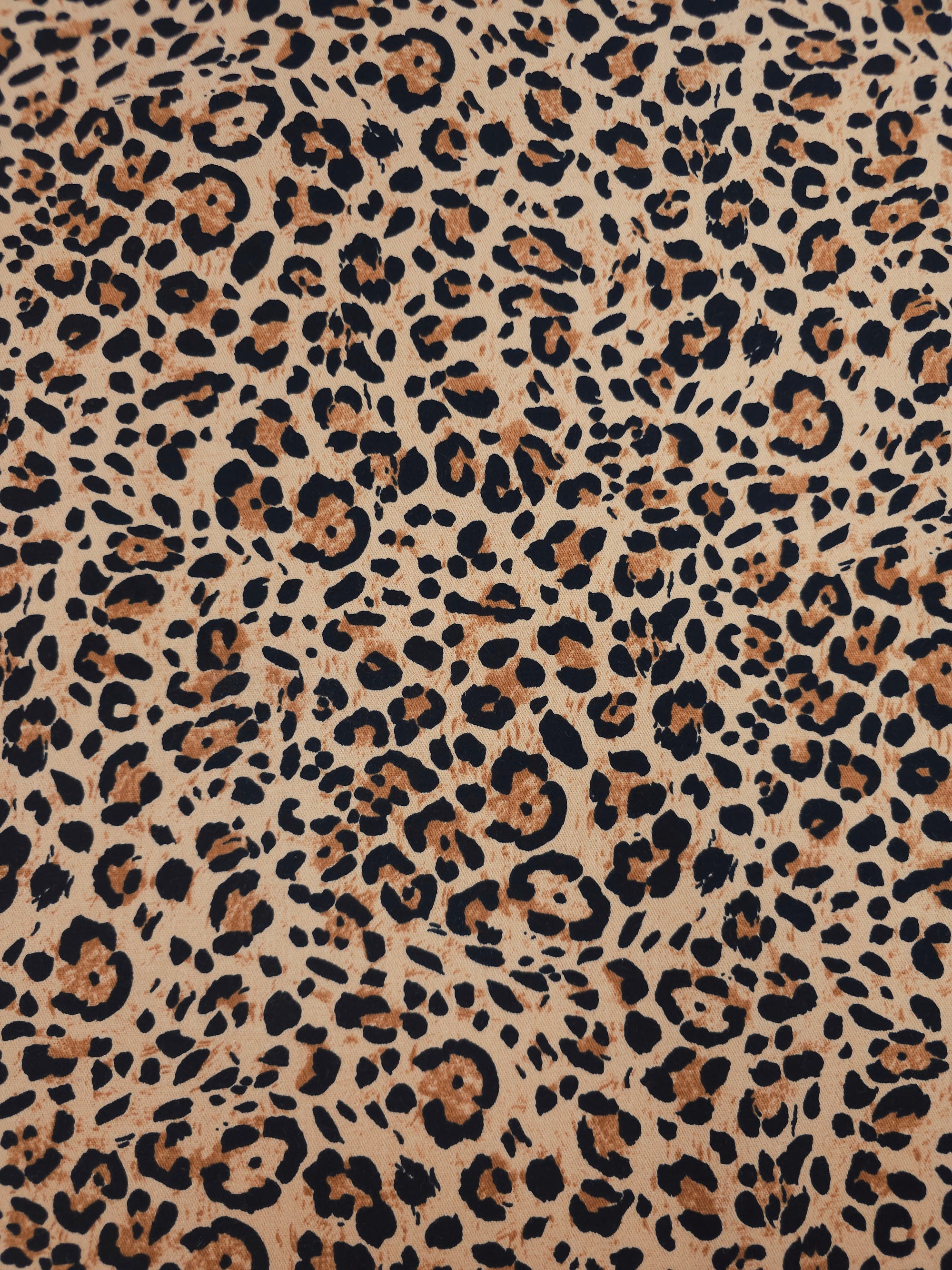 Orangey Peach Leopard Denim