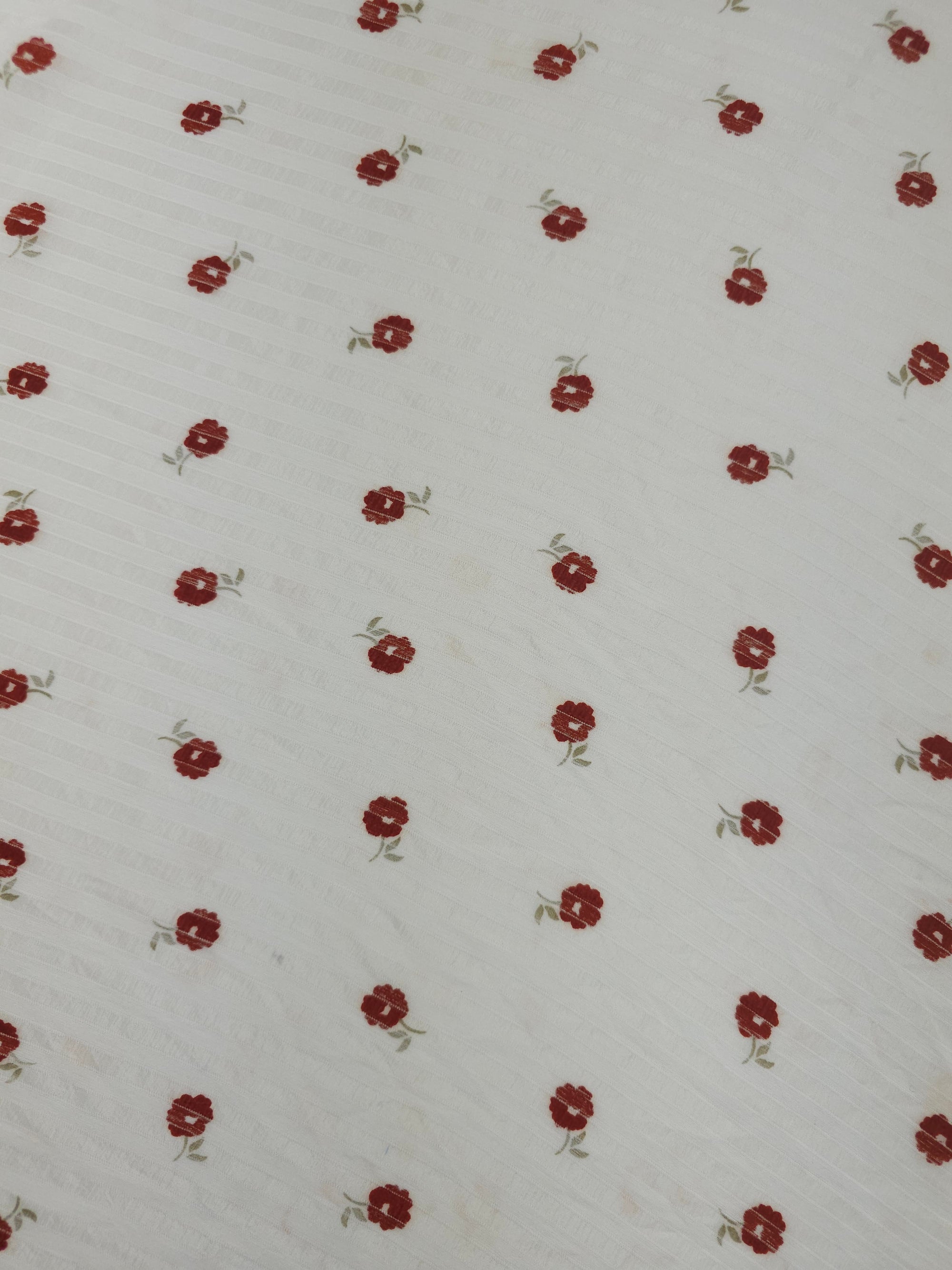 Wine Vintage Floating Flower Stripe Sheer Viscose *DEFECT*