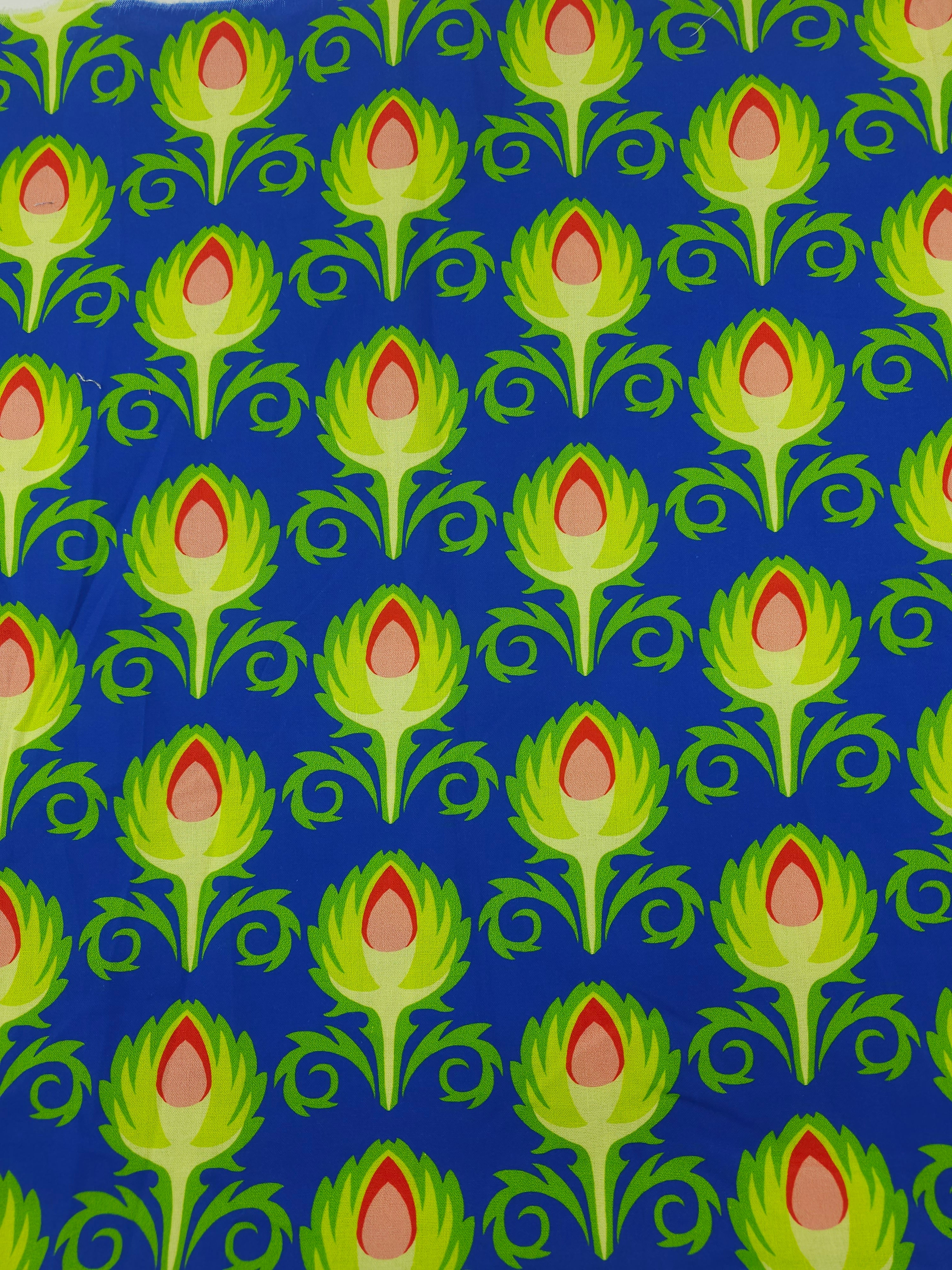 Blue artichoke Cotton- 0.9m piece