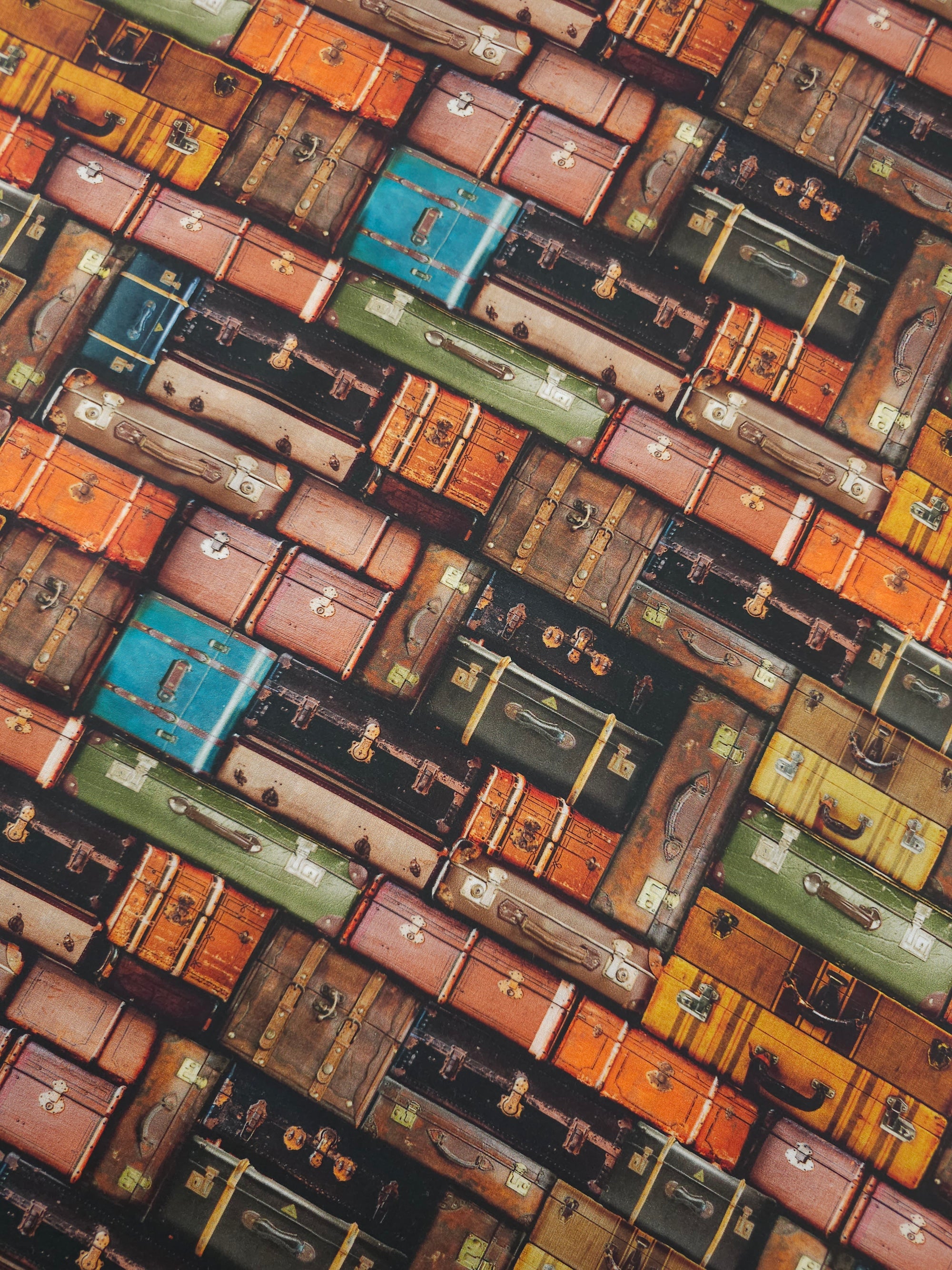 Retro Luggage Trunks Lightweight Cotton 60"