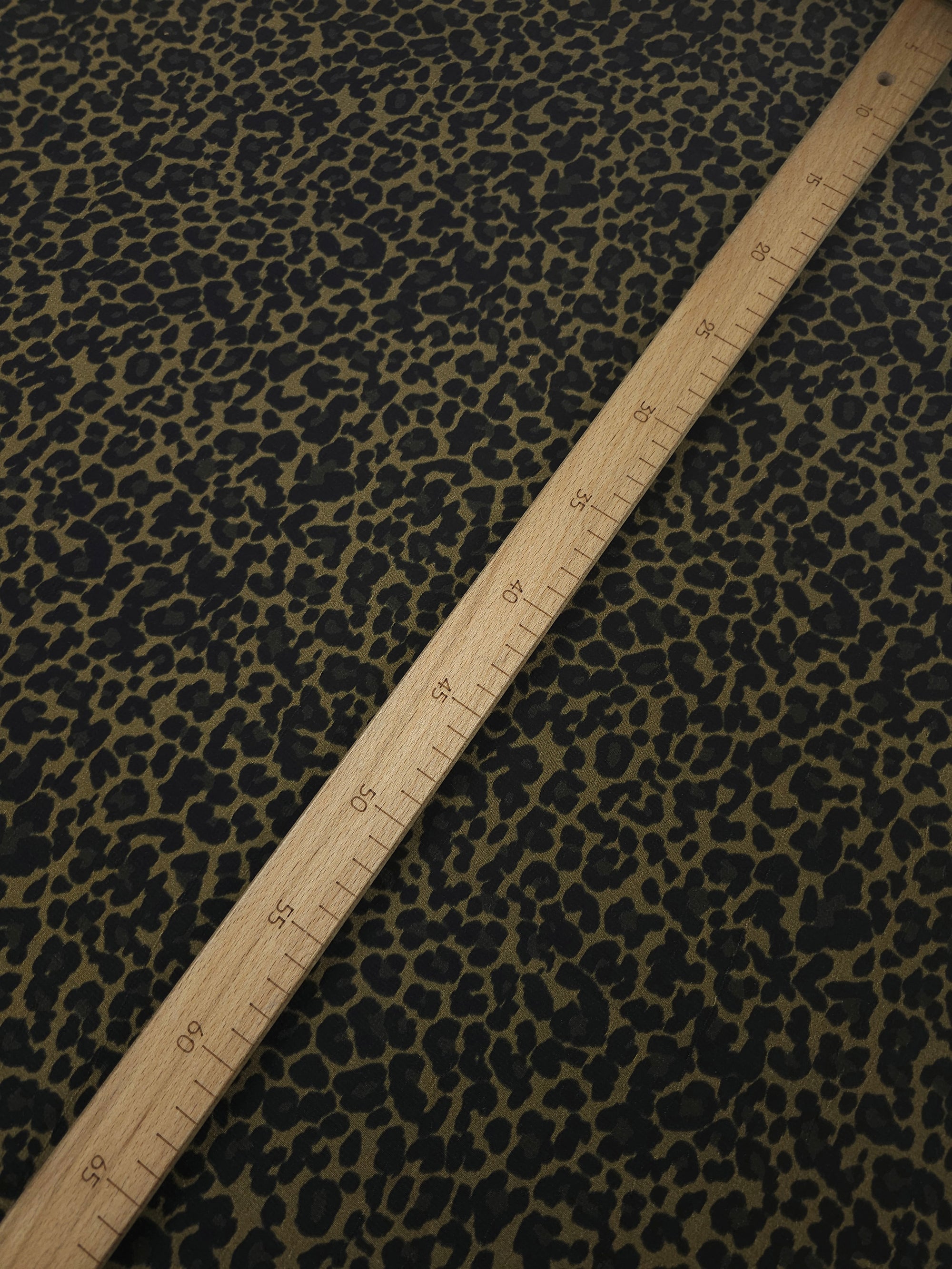 Moss Khaki Leopard Viscose Crepe