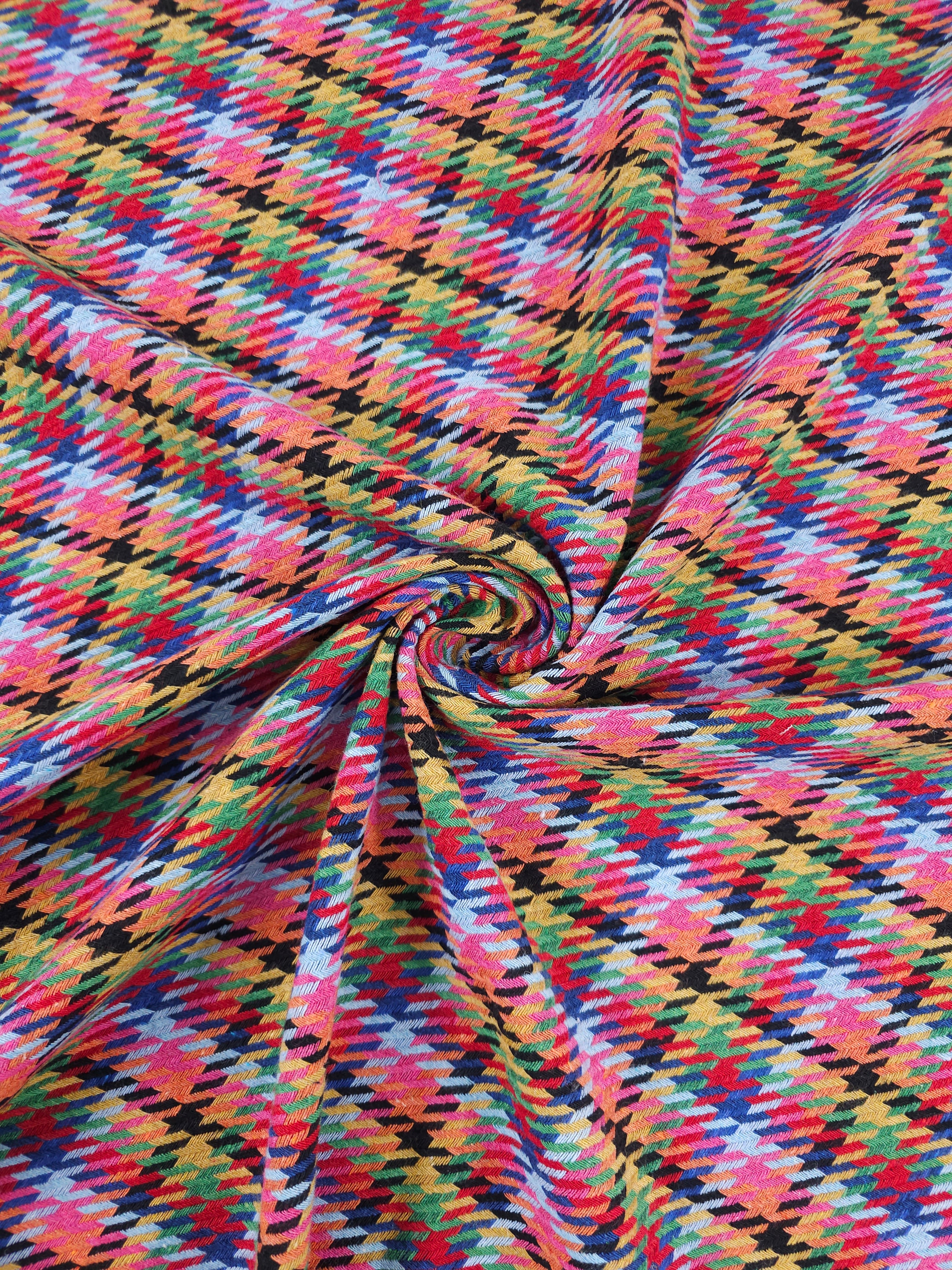 Multicolour Tartan Check Boucle