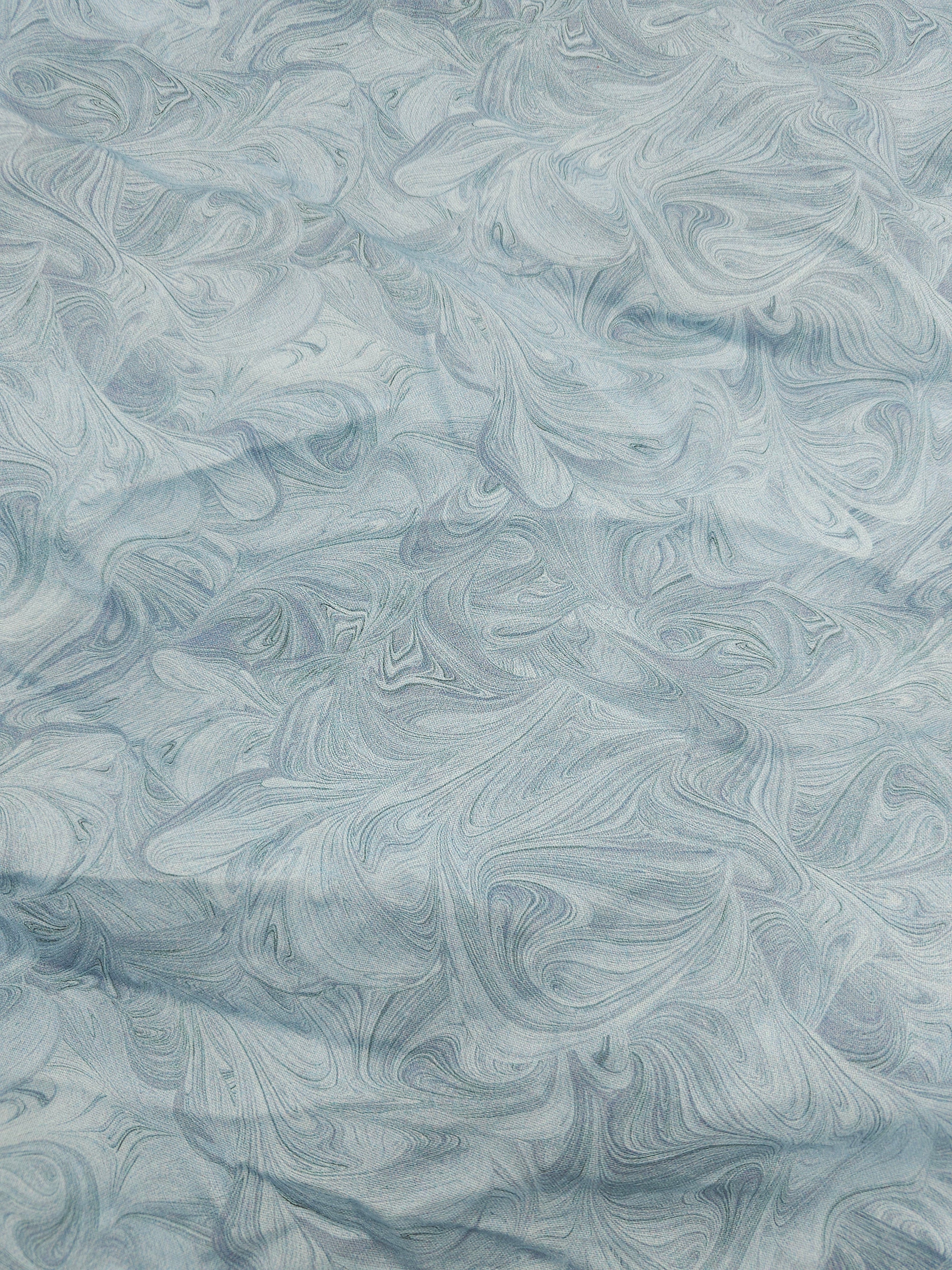 Light blue grey swirl Cotton- 1.6m piece