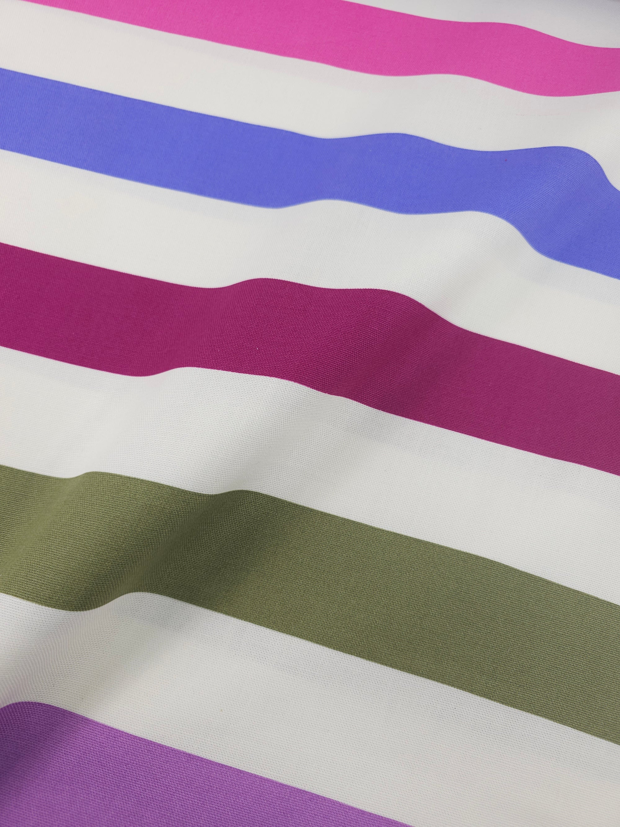 Berry Fusion Block Stripe Lightweight Canvas Cotton