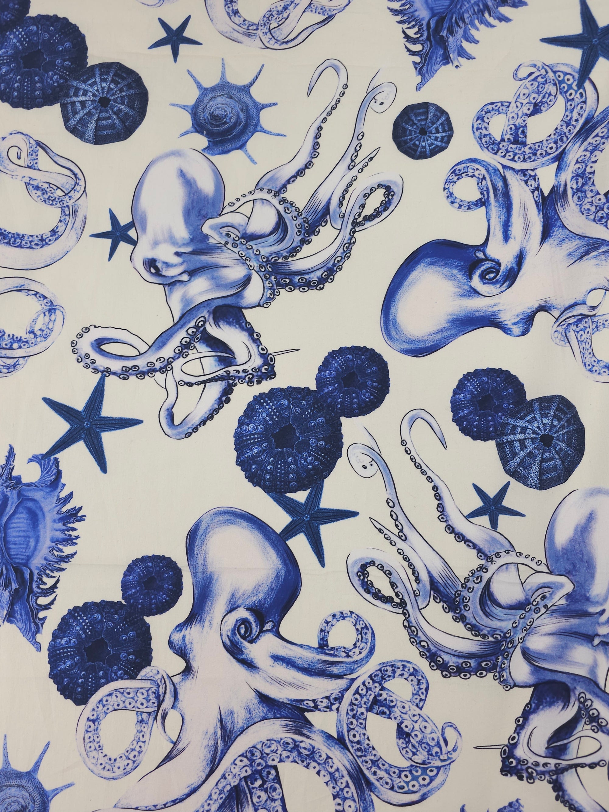 Blue Shell Octopus Lightweight Cotton Poplin