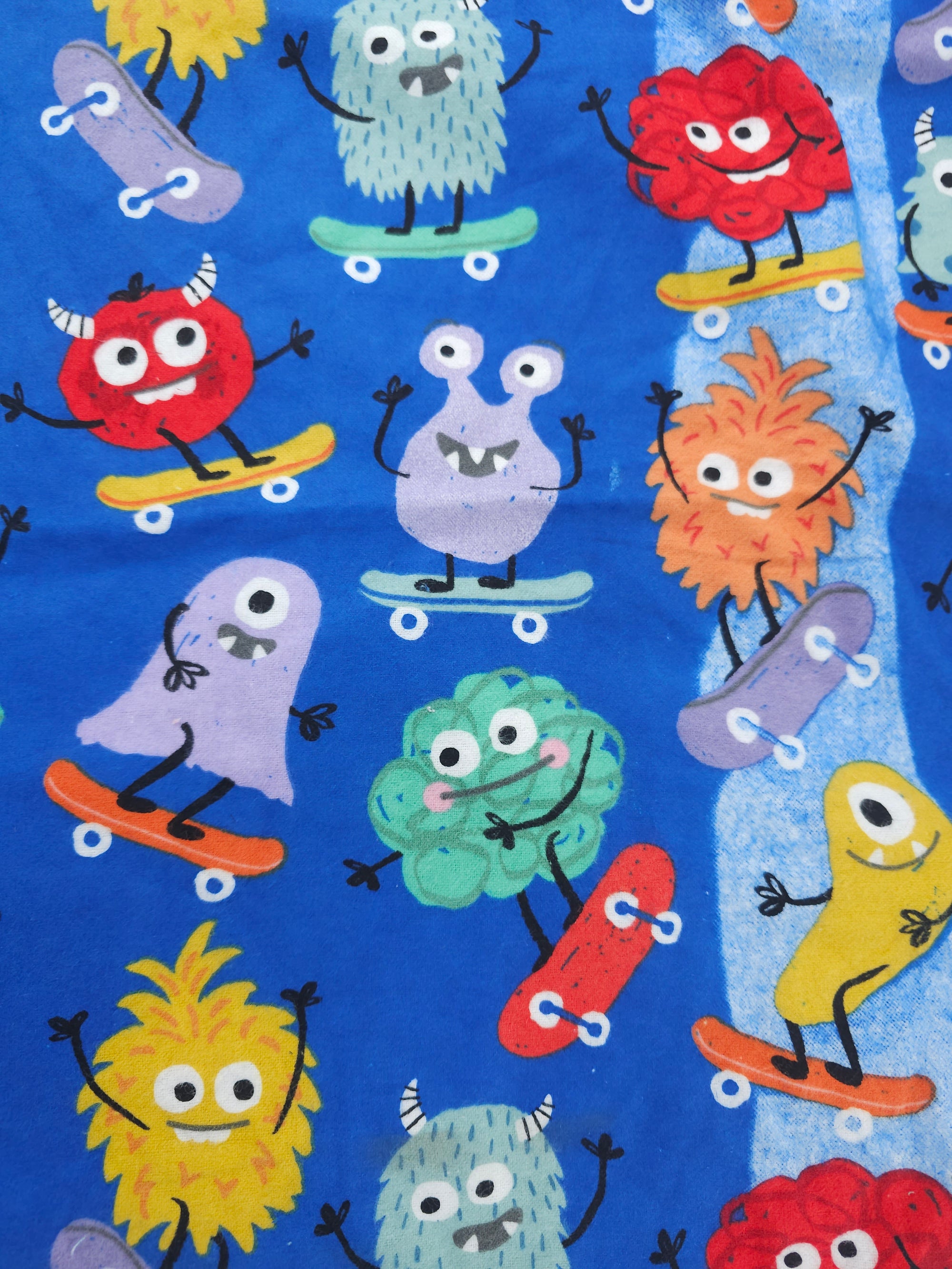 Skateboarding monsters Cotton flannel- 2.9m piece