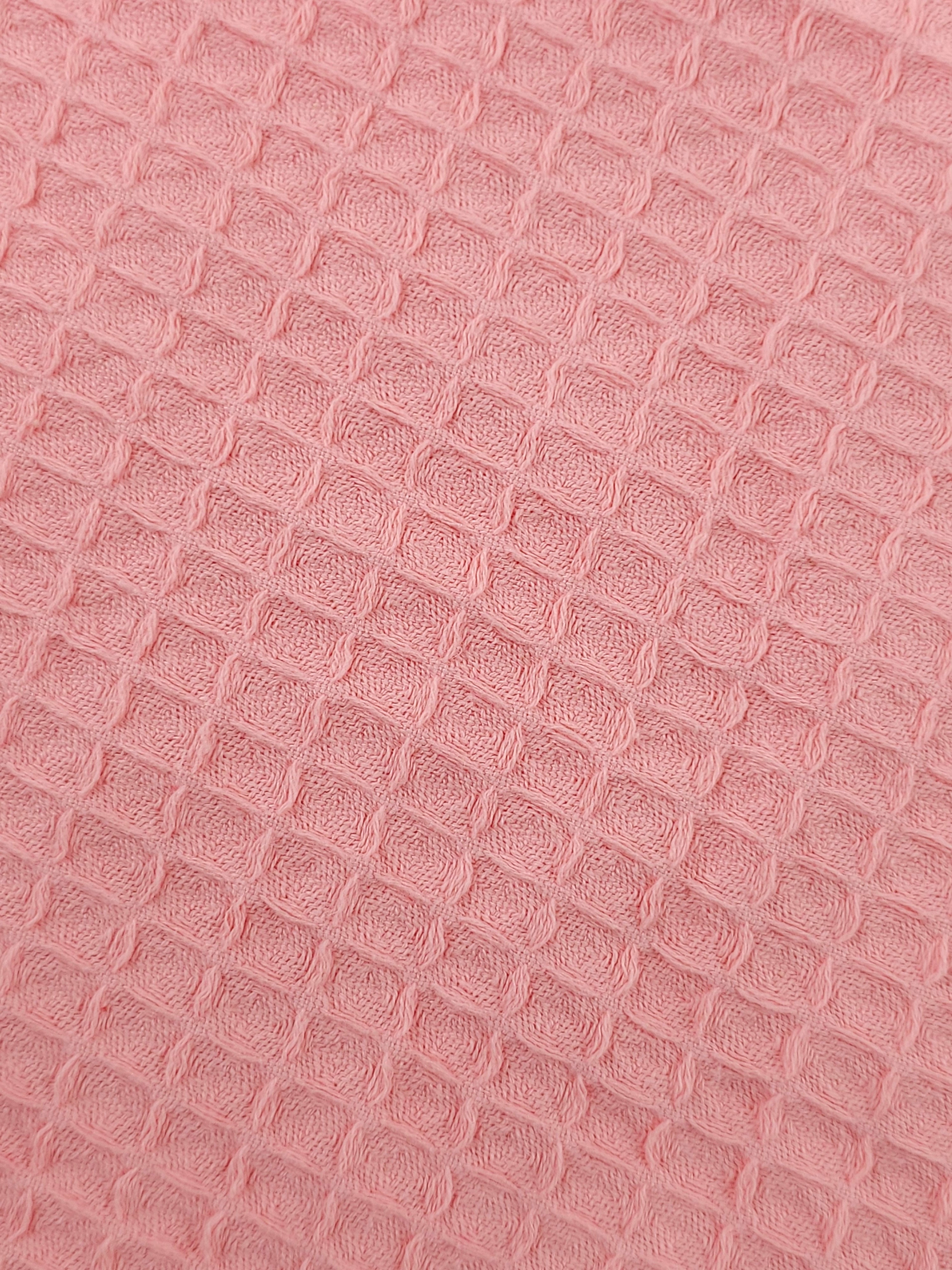 Candy Pink Waffle Cotton *EXTRA WIDE*