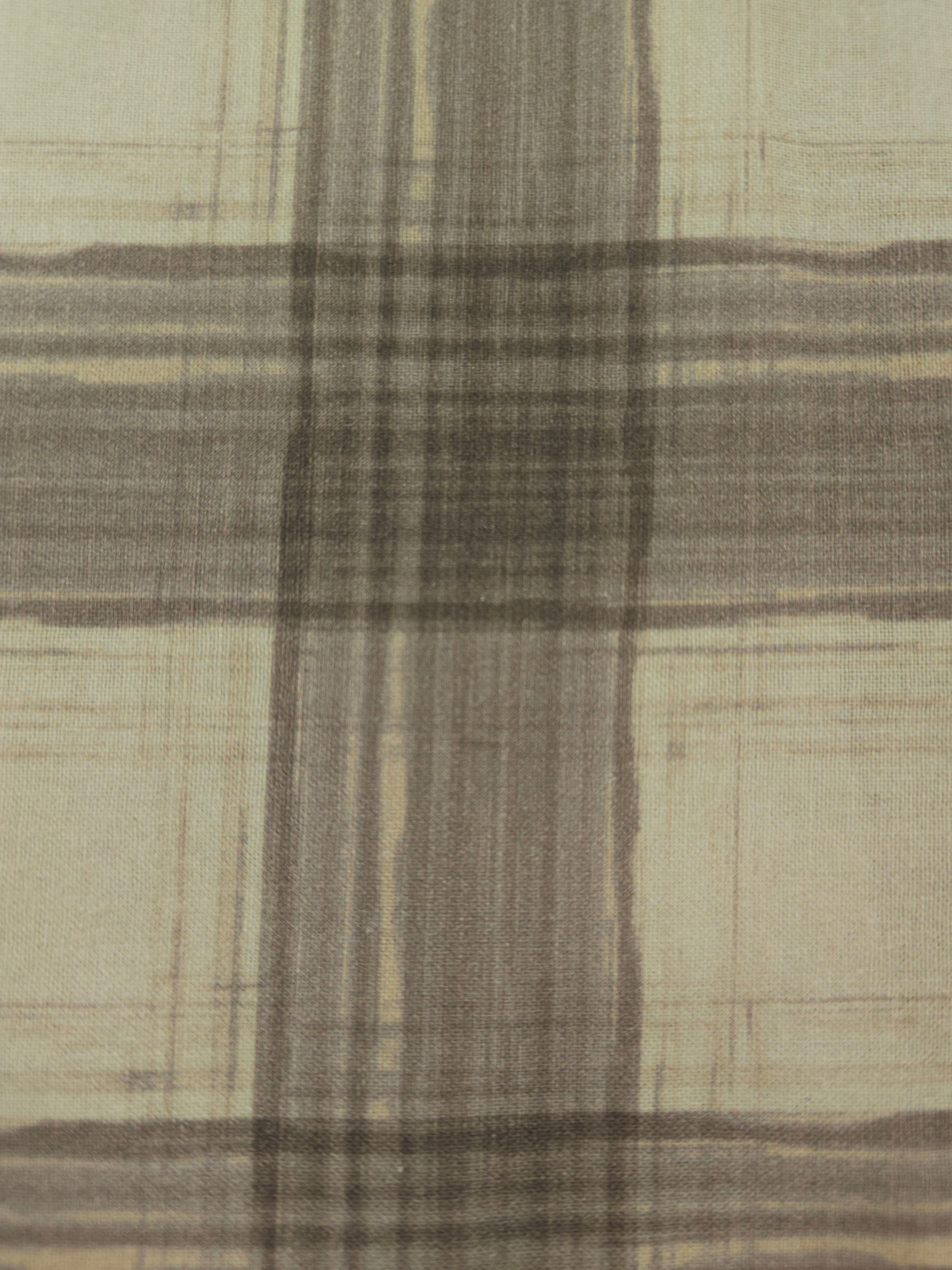 Beige grey check Cotton- 1m piece