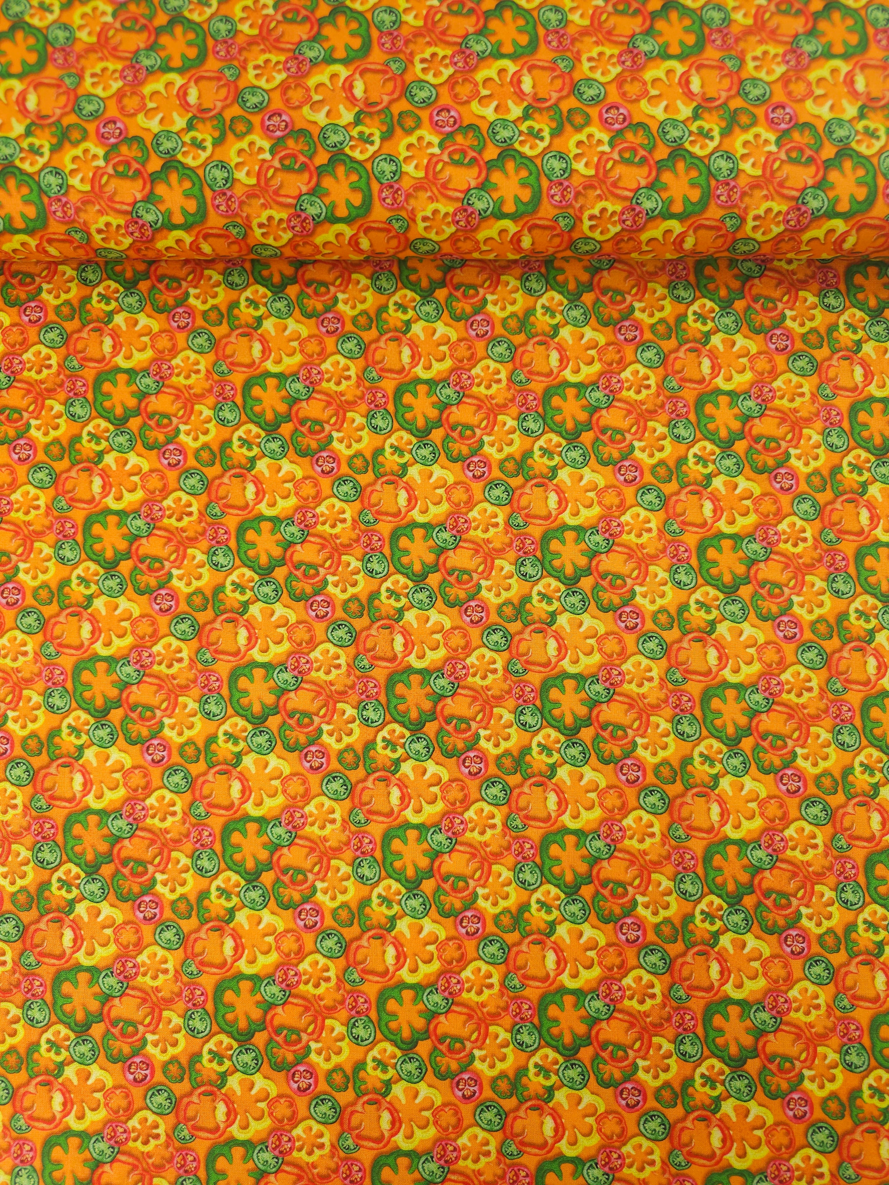 Orange Jalapeño Peppers 100% Cotton