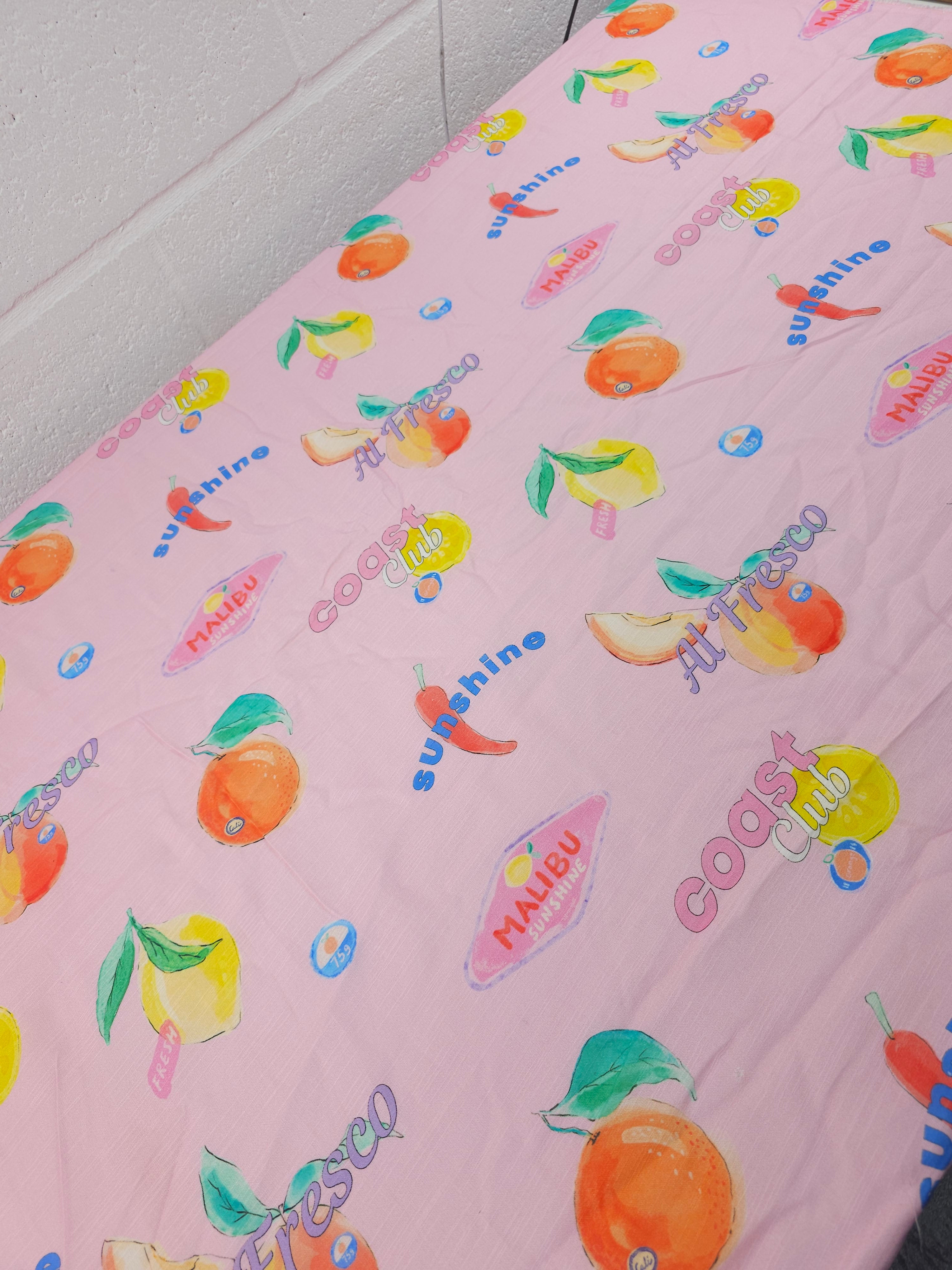 Pink Malibu Coast Club Cotton Flax
