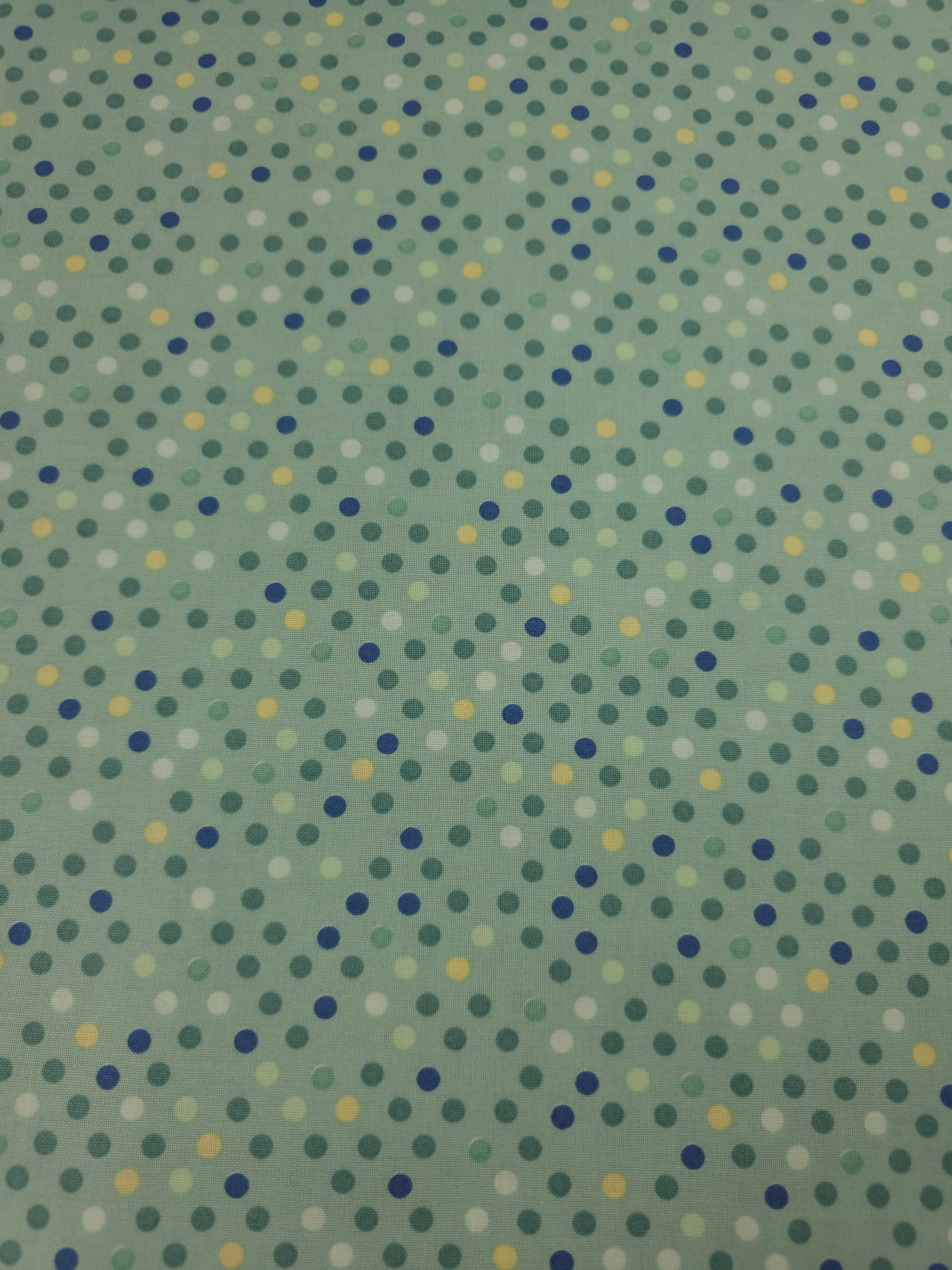 Sage Green Polka Spot 100% Cotton