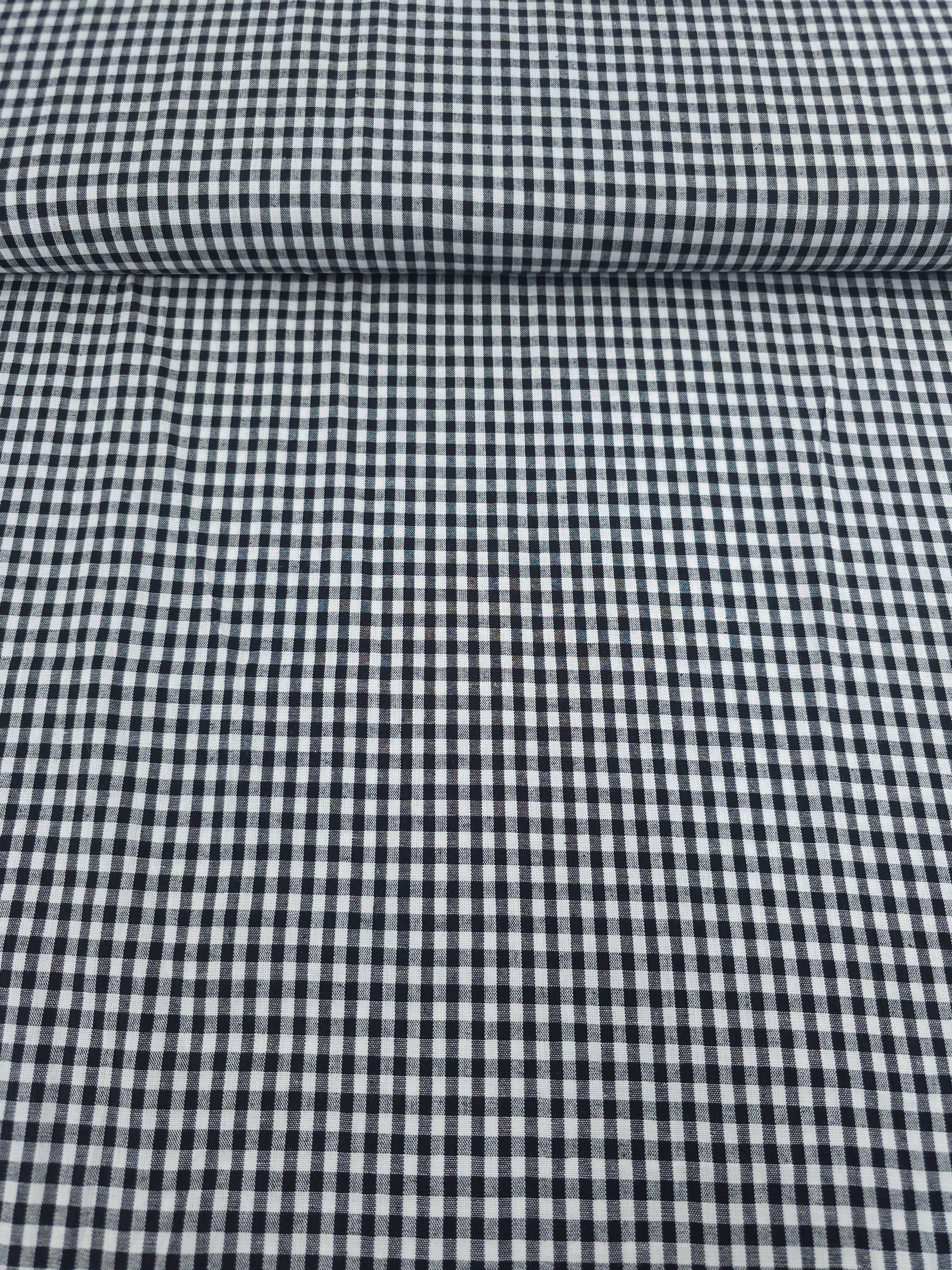 Black/White Small Gingham 100% Cotton