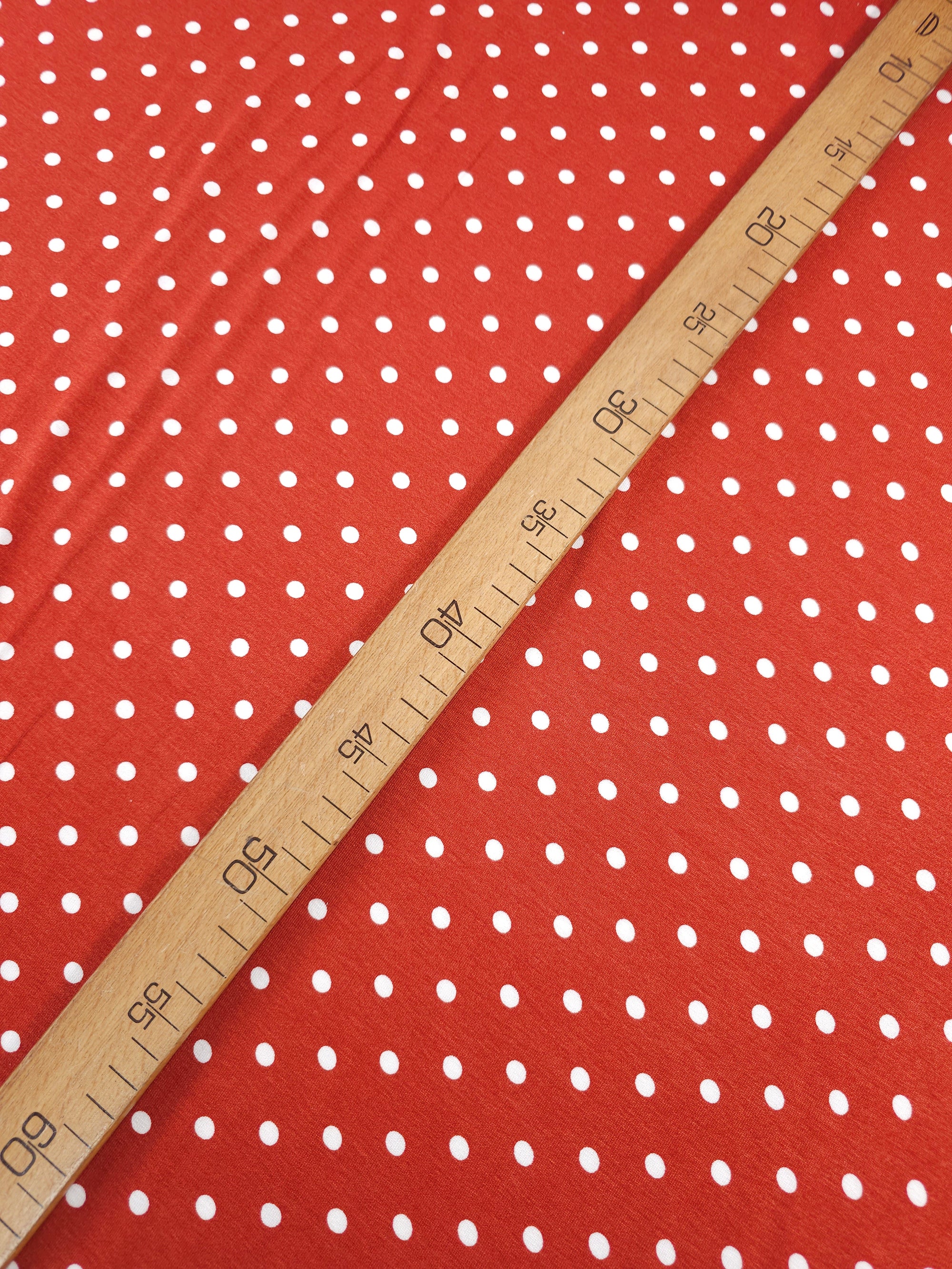 Rustic Brick Small Polka Dot Viscose Jersey
