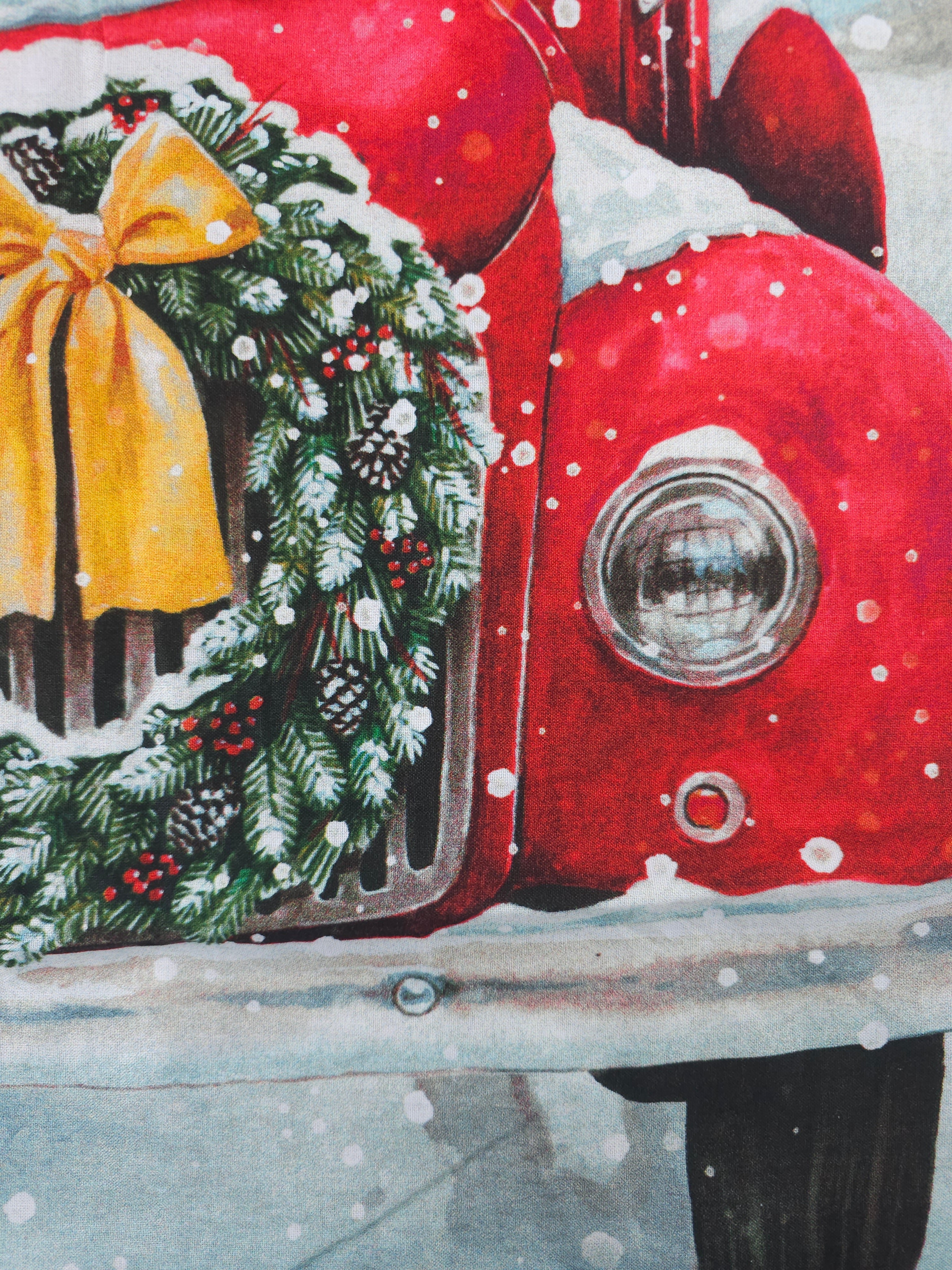 Christmas car Cotton panel- 1m