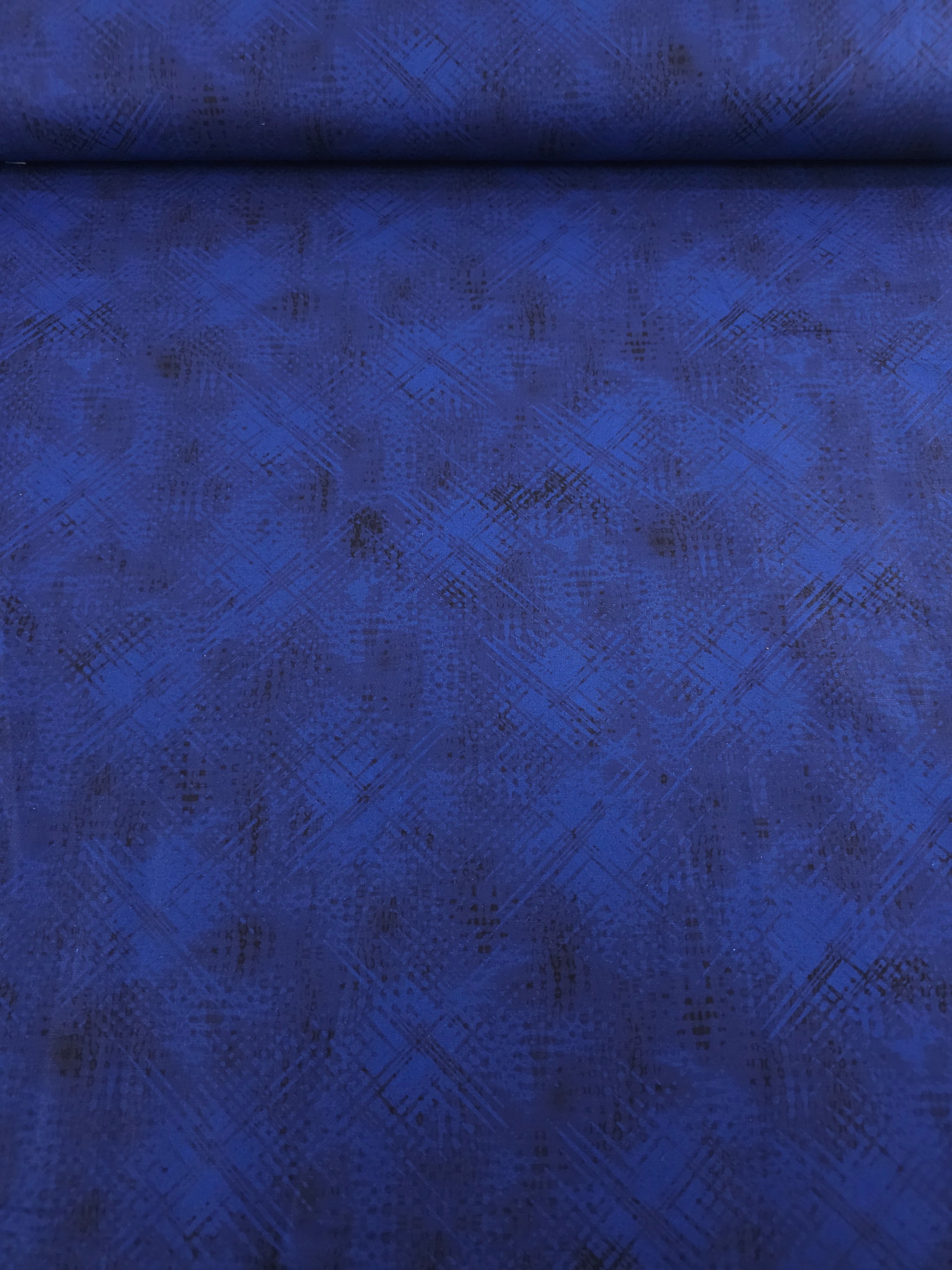 Blue Criss Cross Hatchings 100% Cotton 106" *EXTRA WIDE*