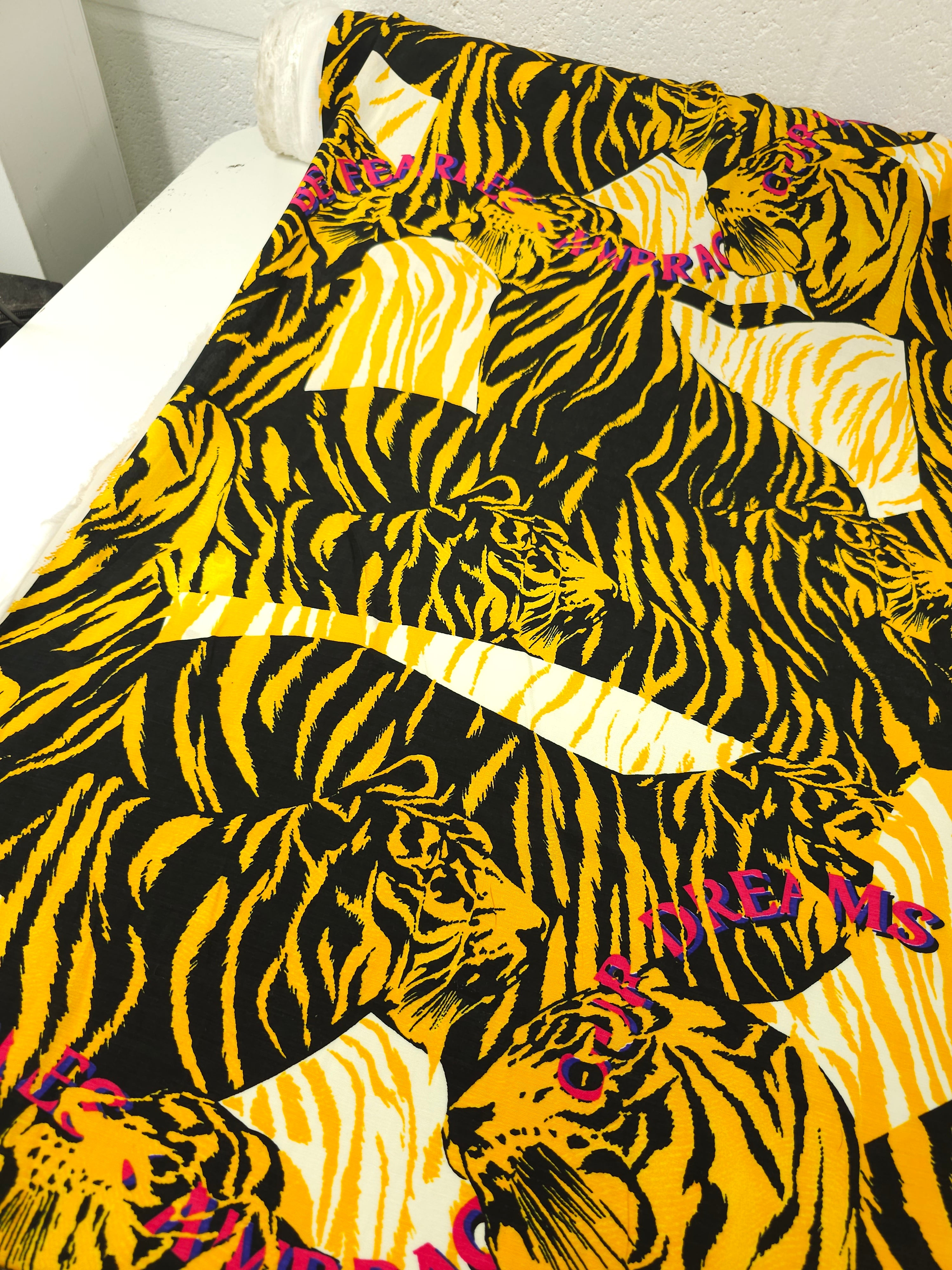 Be Fearless Abstract Tiger Stripe Viscose Voile