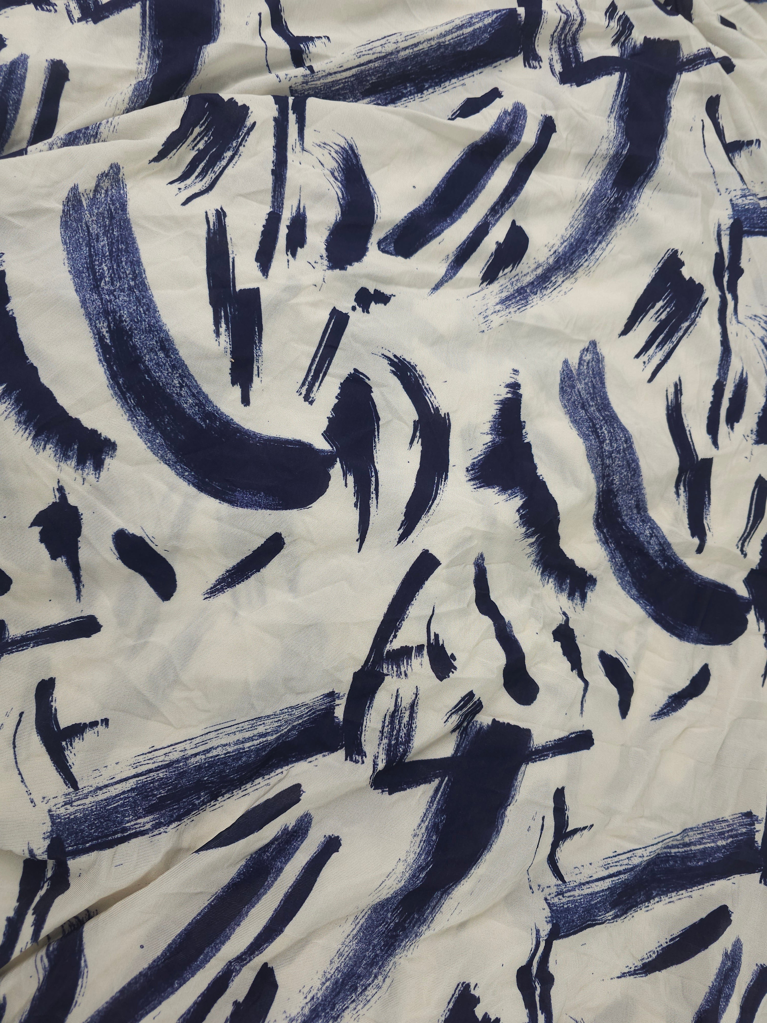 Navy paint swash Viscose jersey- 3.4m piece
