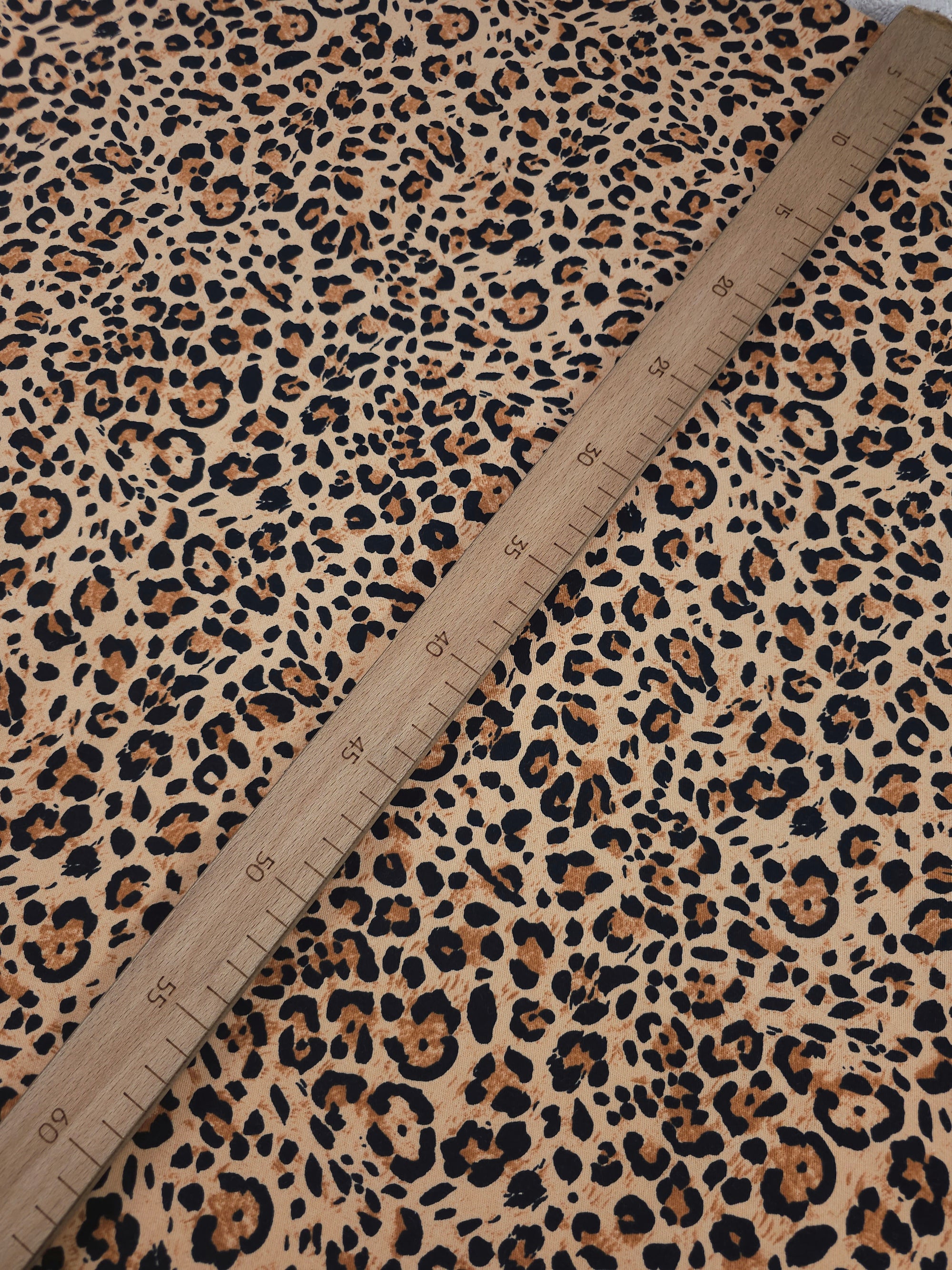 Orangey Peach Leopard Denim