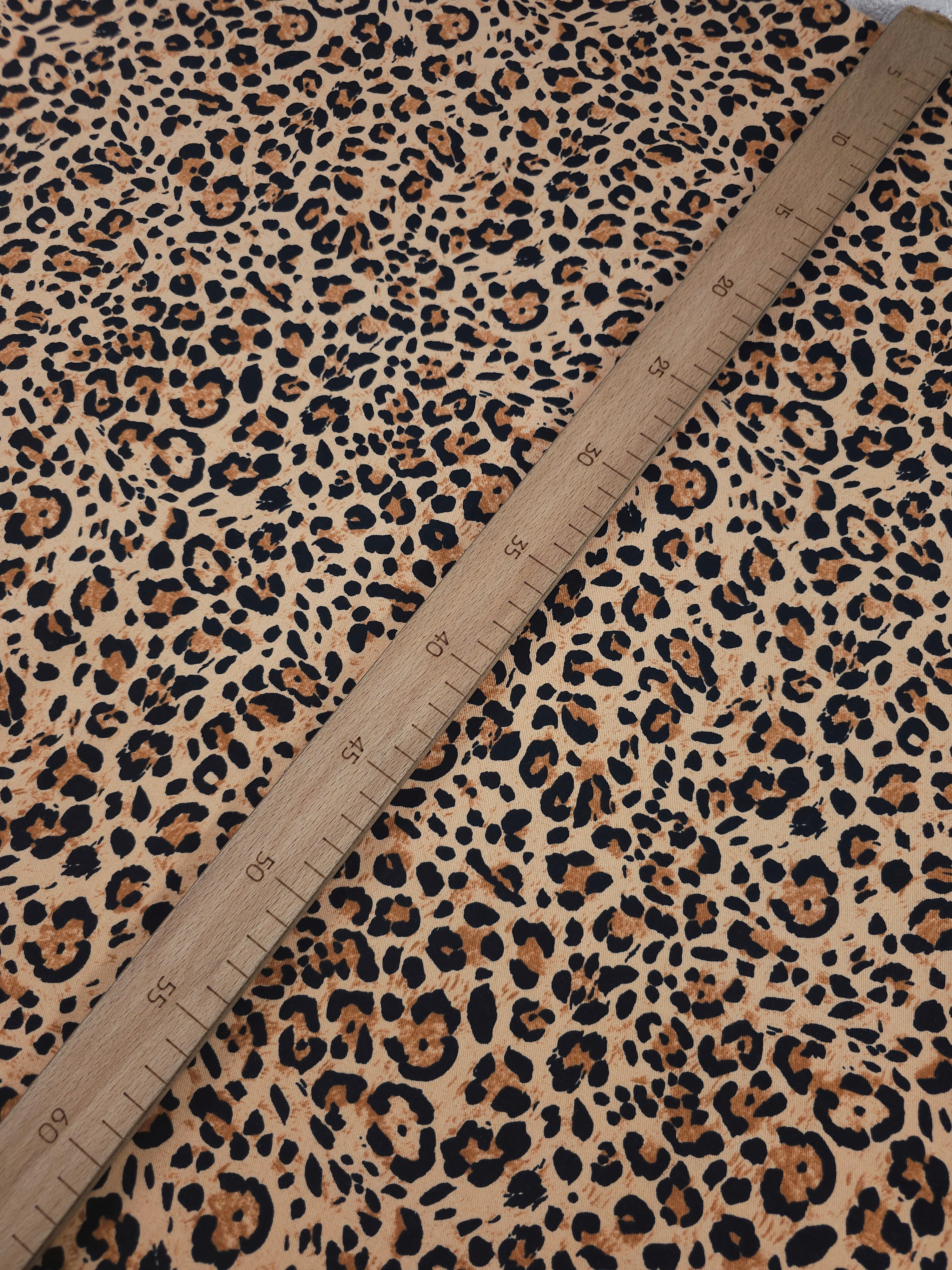 Orangey Peach Leopard Denim